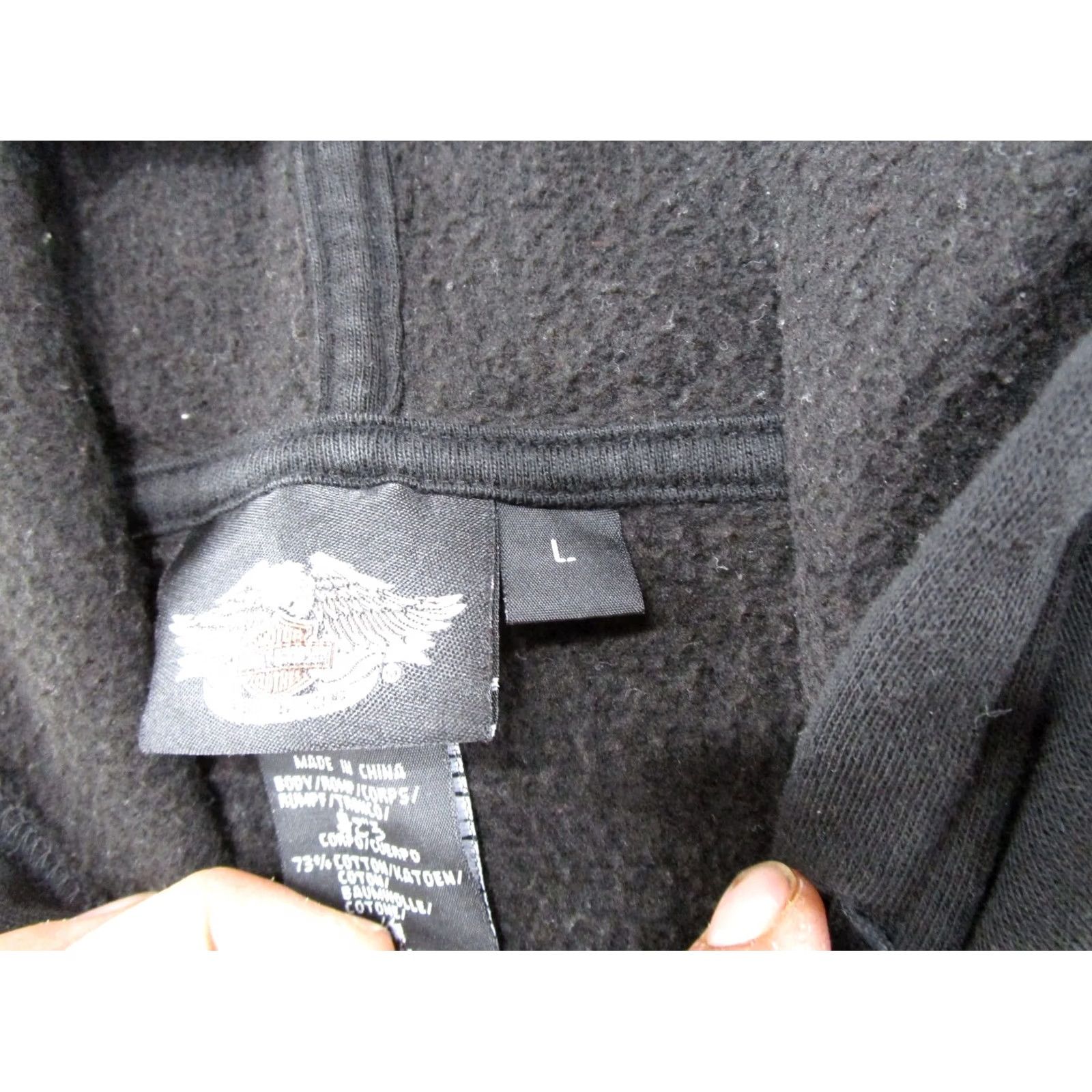 Harley Davidson Harley-Davidson Hoodie Full Zip Women’s L Black Biker Motorcycle Logo Activewear Winter Fall Size L / US 10 / IT 46 - 3 Thumbnail