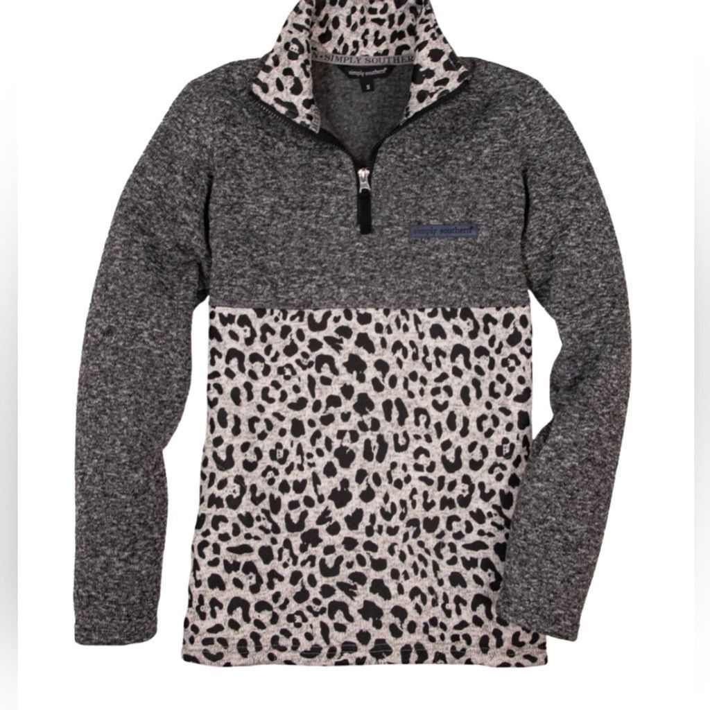 Other Simply Southern 1/4 Zip Leopard Sweater Pullover Size XL Size XL / US 12-14 / IT 48-50 - 2 Thumbnail