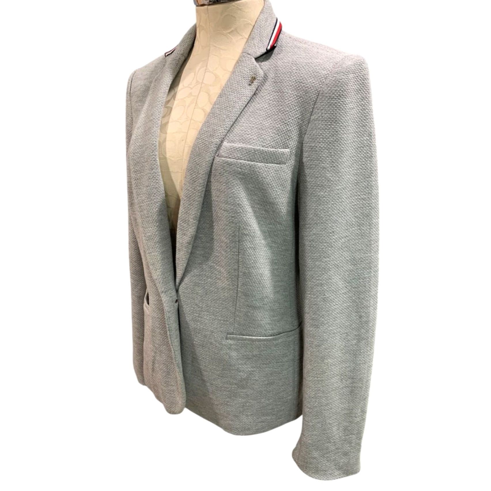 Tommy Hilfiger Tommy Hilfiger Womens Gray Knit Blazer Elbow Patches Size 10 - Blazer, Gray, Knit, Elbow Patches, Tommy Hilfiger, Women Size L / US 10 / IT 46 - 3 Thumbnail
