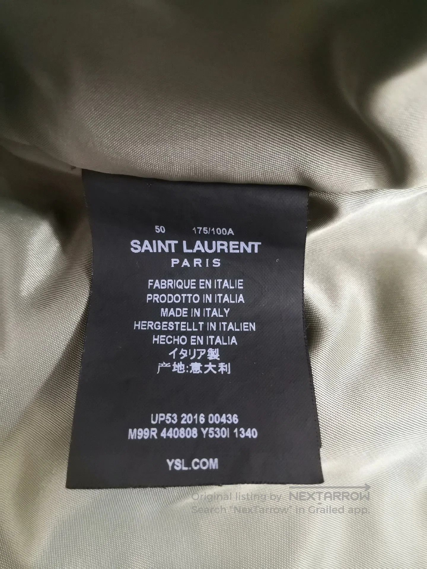 Saint Laurent Paris Saint Laurent SLP MA1 Olive Padded Jacket. Size US M / EU 48-50 / 2 - 4 Thumbnail