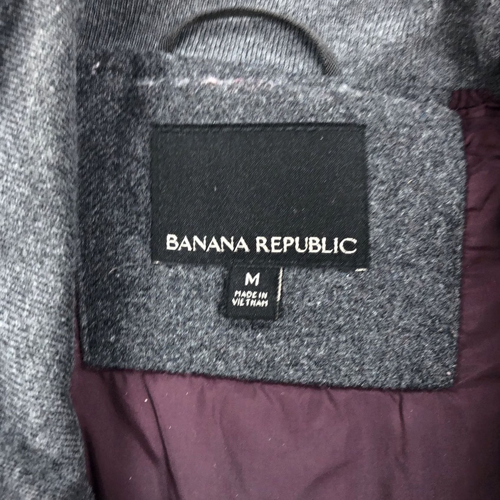 Banana Republic VINTAGE Banana Republic Men's Gray Wool Blend Quilted Puffer Vest Full Zip Size M Size US M / EU 48-50 / 2 - 3 Thumbnail