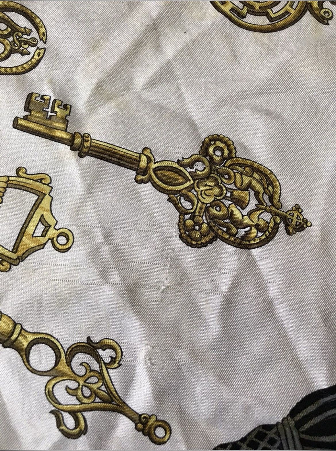 Hermes Paris Key Design Silk Scarf
