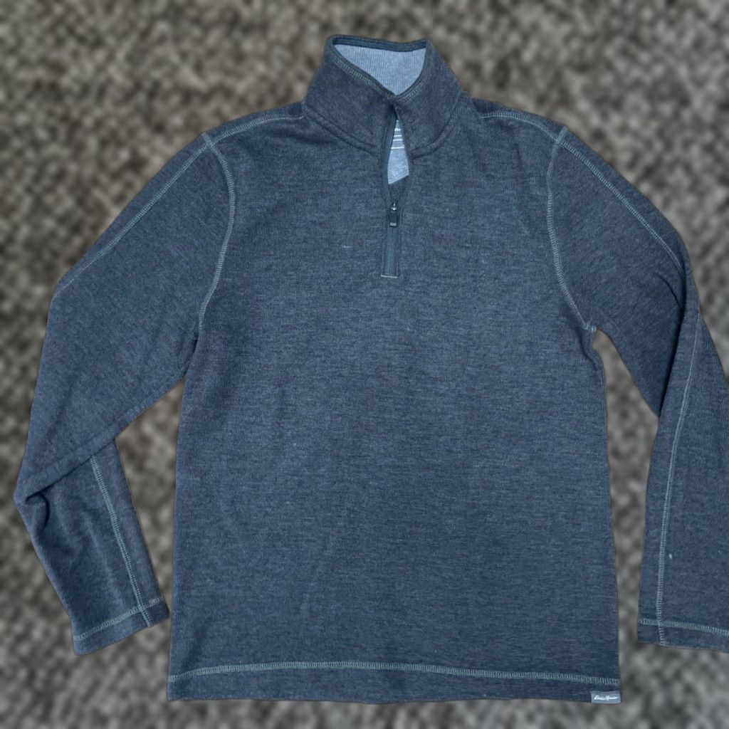 Eddie Bauer VINTAGE Eddie Bauer Sweater Mens Small 1/4 Zip Mock Neck Gray Long Sleeve Size US S / EU 44-46 / 1 - 1 Thumbnail