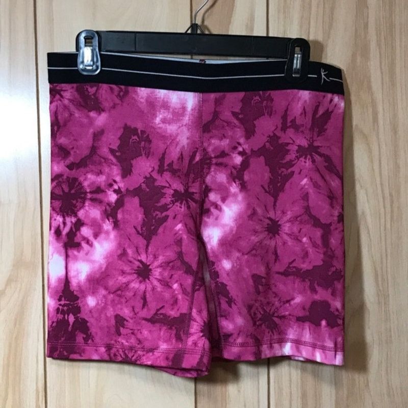 Other Danskin Now Dri-More Pink Tie-Dye Workout Shorts L Size 31" - 1 Thumbnail