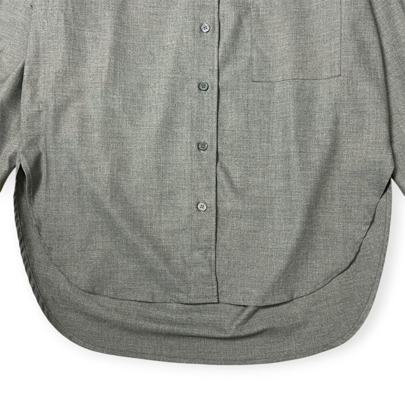 Enza Costa ENZA COSTA Oversized Button Down Shirt Size 1 Small Gray USA Size S / US 4 / IT 40 - 10 Thumbnail