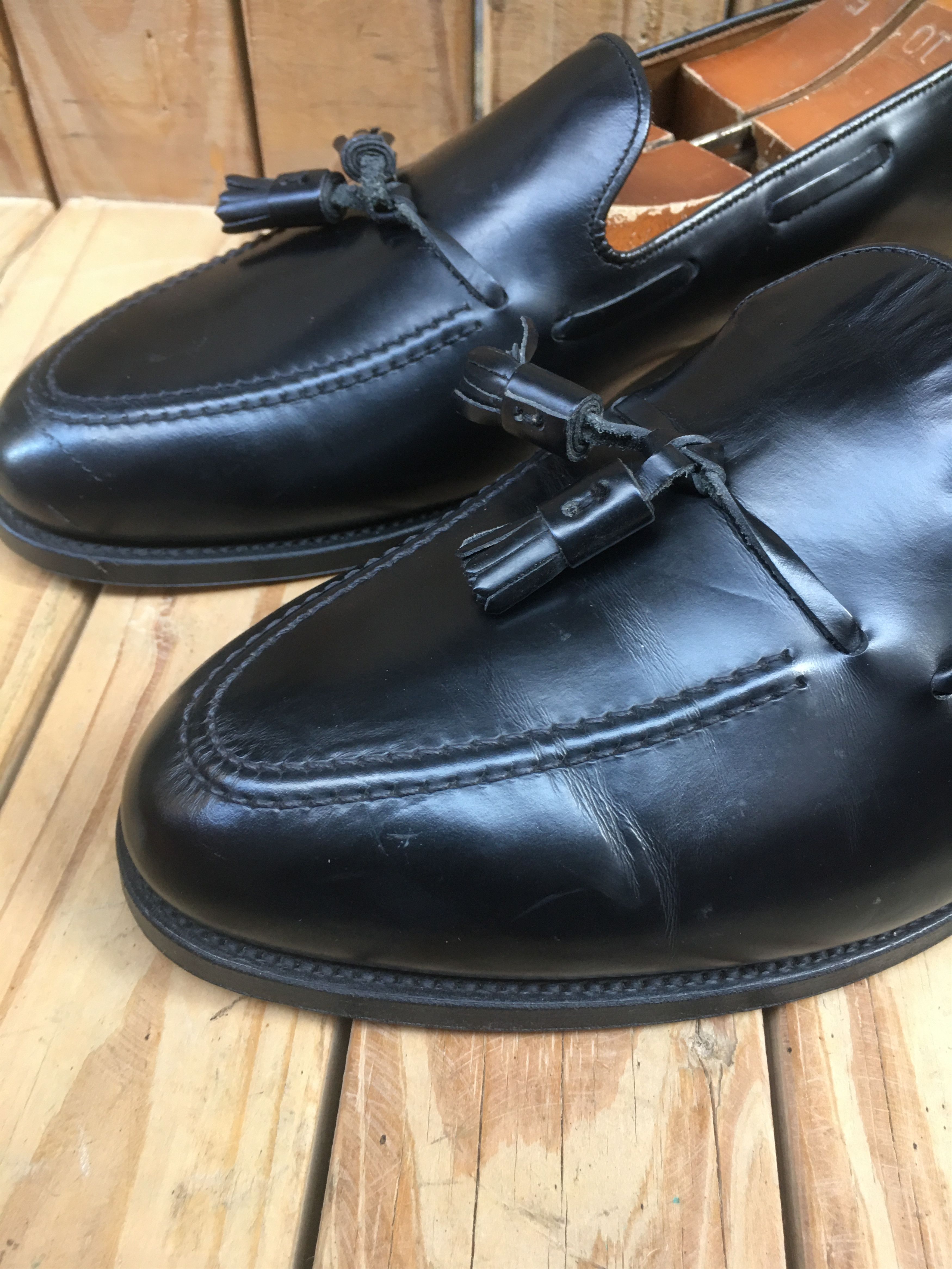 Alfred Sargent Alfred Sargent black Slip On Tassled Loafers Size US 12 Size US 12 / EU 45 - 11 Thumbnail