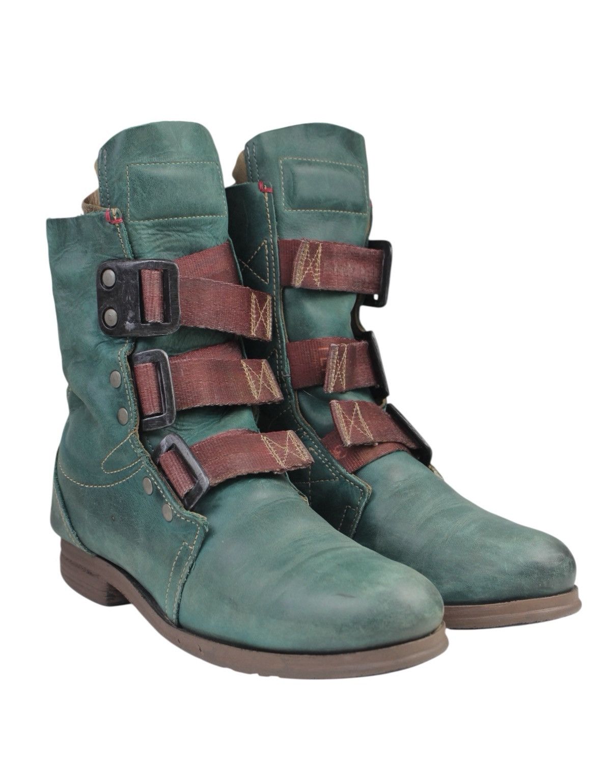 Fly London 2000S FLY LONDON TRIPLE FURY TEAL GREEN LEATHER BOOTS Size US 8 / EU 41 - 6 Thumbnail