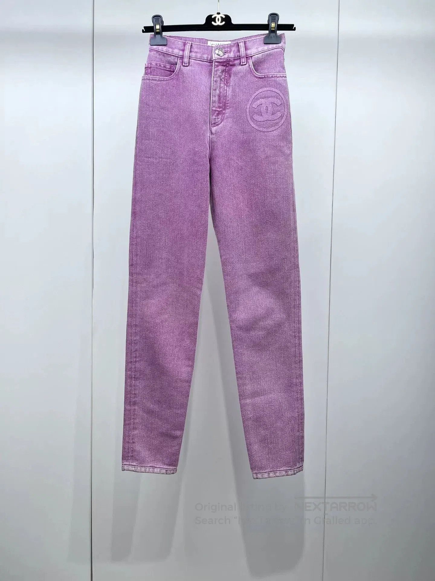 Chanel Chanel 23C Pink Distressed Jeans. Size 35" - 1 Thumbnail