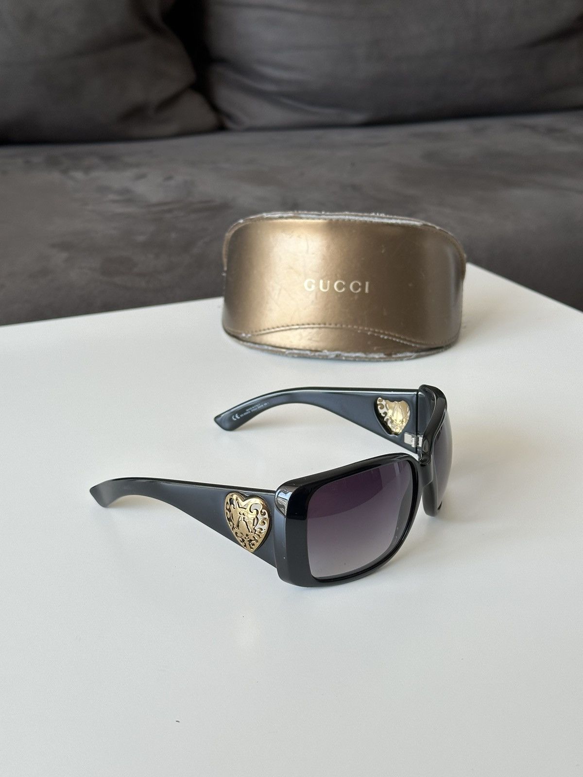 Gucci GUCCI Square Heart Brown Sunglasses GG 3058/S Vintage Y2K Size ONE SIZE - 6 Thumbnail