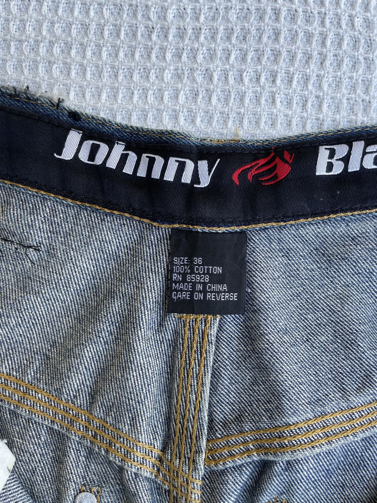 JNCO Rare Vintage 90s🔥JOHNNY BLAZE🔥Embroidered Baggy Jeans Size US 34 / EU 50 - 10 Thumbnail