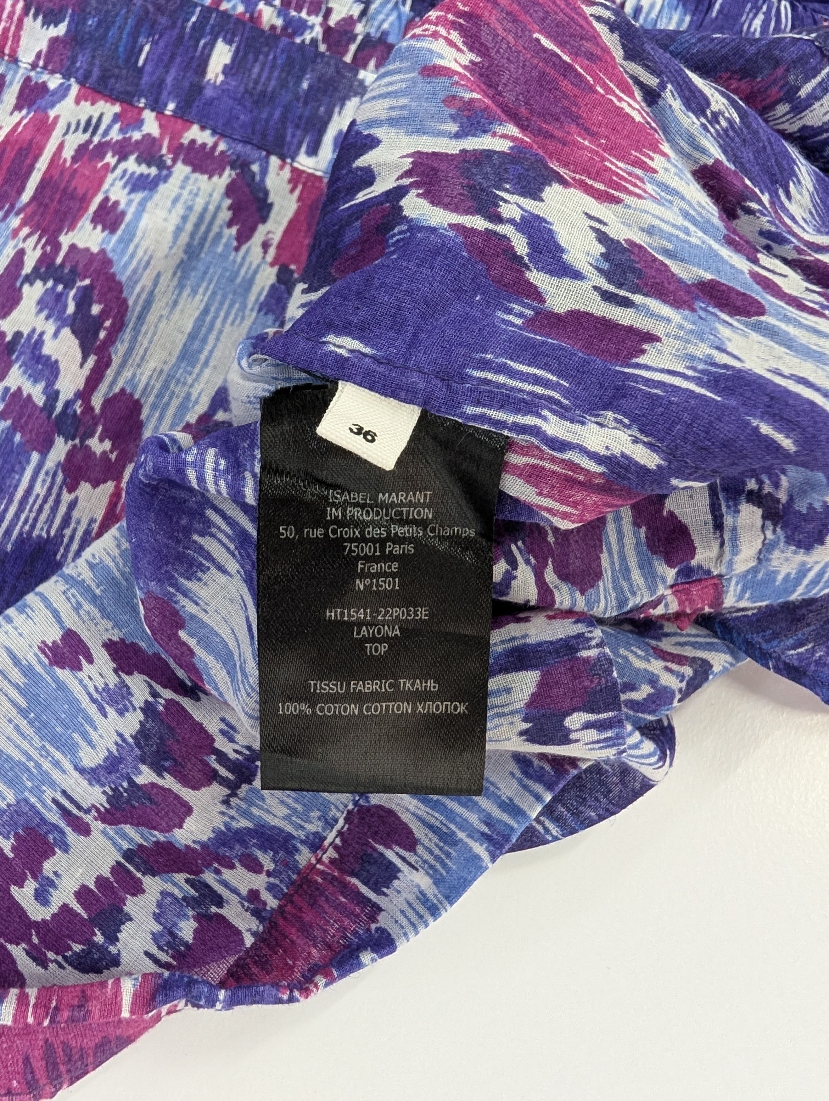 Isabel Marant Etoile Isabel Marant Etoile Blue Tie Dye Blouse Size XS / US 0-2 / IT 36-38 - 4 Thumbnail