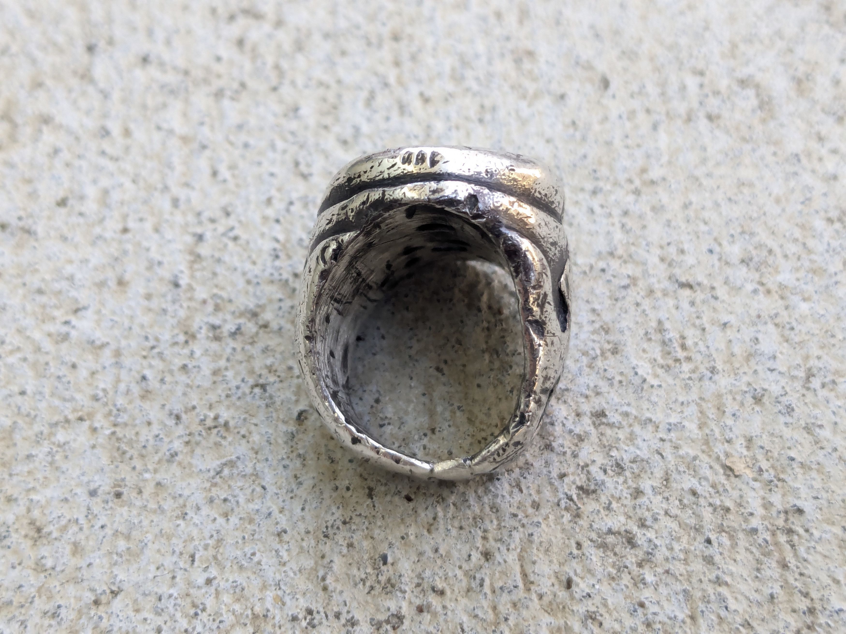 Other Vintage Sterling Silver Ring CZ 6 Trident Cocktail Pinky Size ONE SIZE - 4 Thumbnail