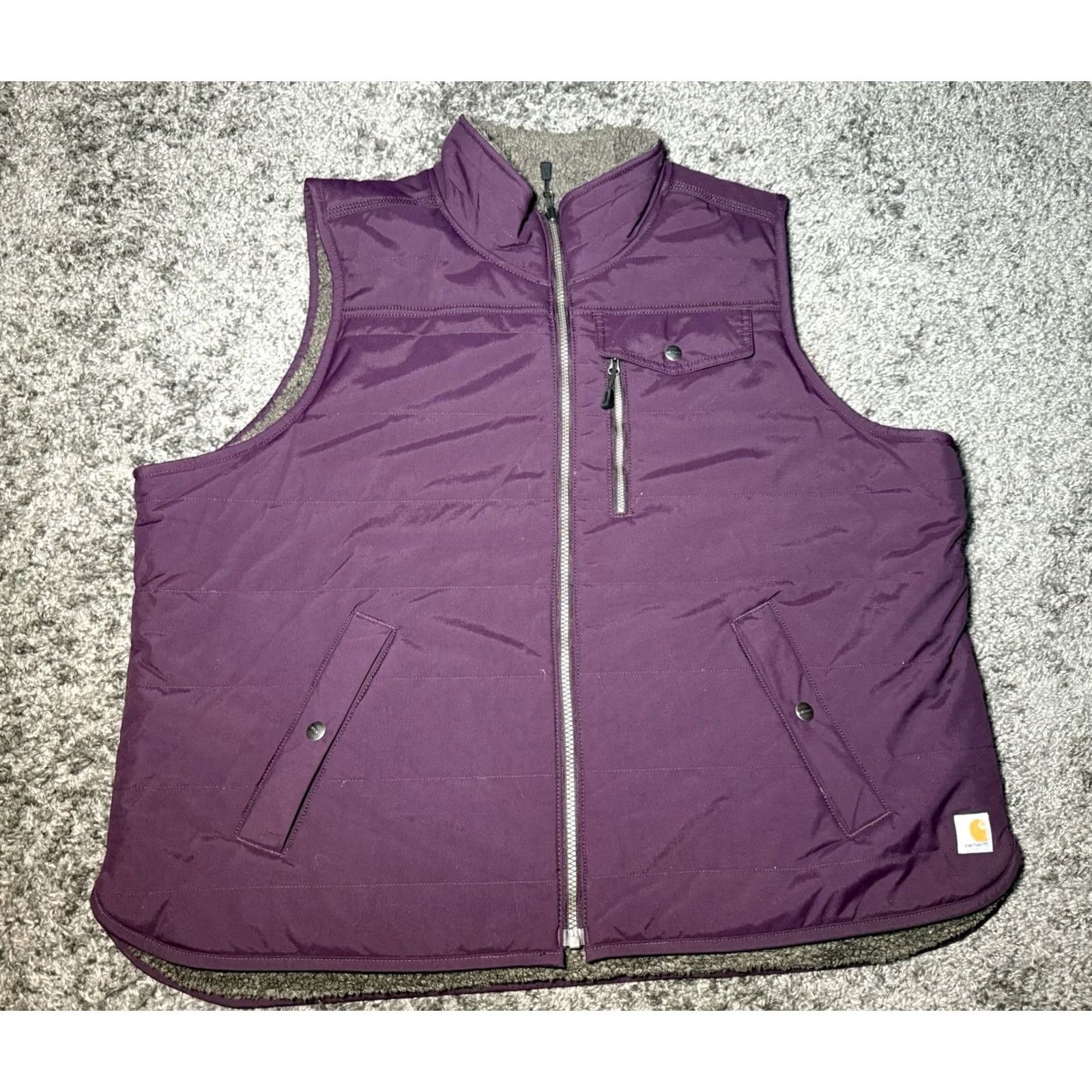 Carhartt Carhartt Vest Womens 2XL Purple Reversible Relaxed Sherpa Rain Defender Size XXL / US 16-18 / IT 52-54 - 4 Thumbnail