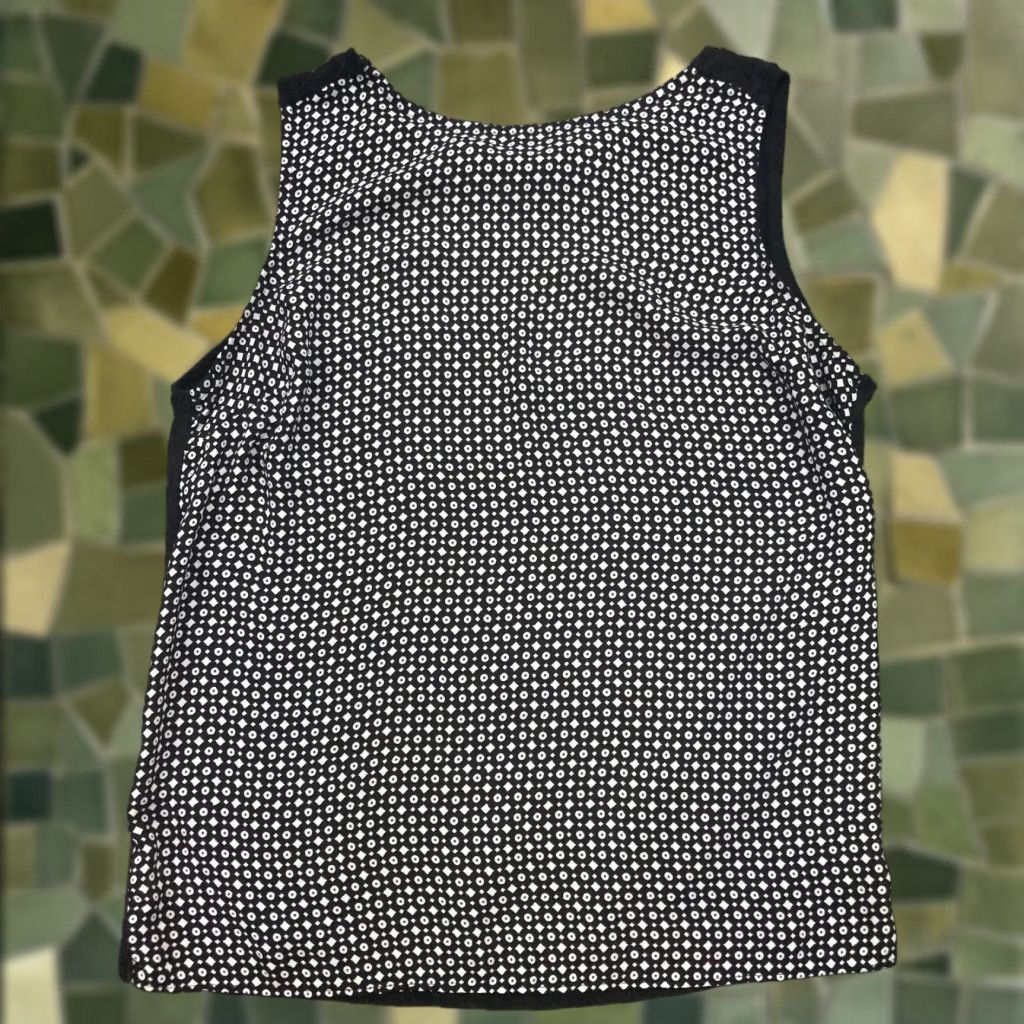 Ann Taylor VINTAGE Ann Taylor Loft Womens Shirt Top XS Black & White Sleeveless Blouse Size XS / US 0-2 / IT 36-38 - 1 Thumbnail