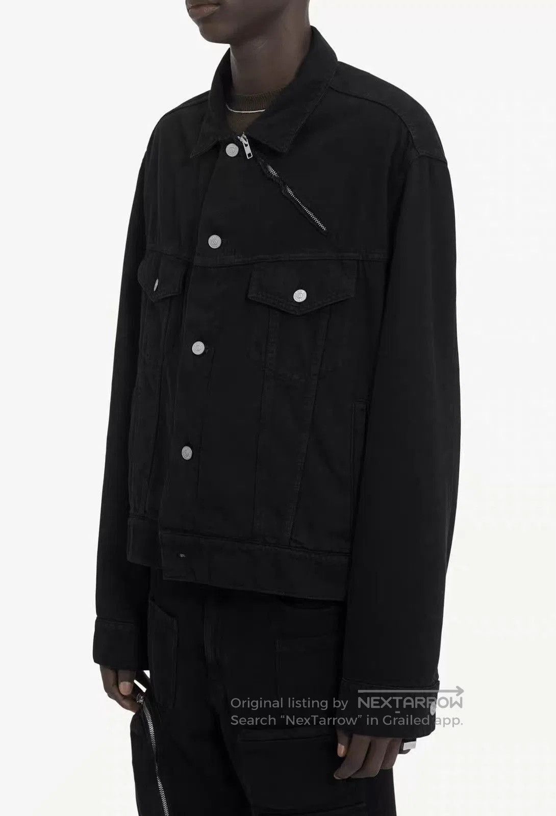 Maison Margiela Black Denim Jacket with Button Front and Pockets. Size US S / EU 44-46 / 1 - 7 Thumbnail