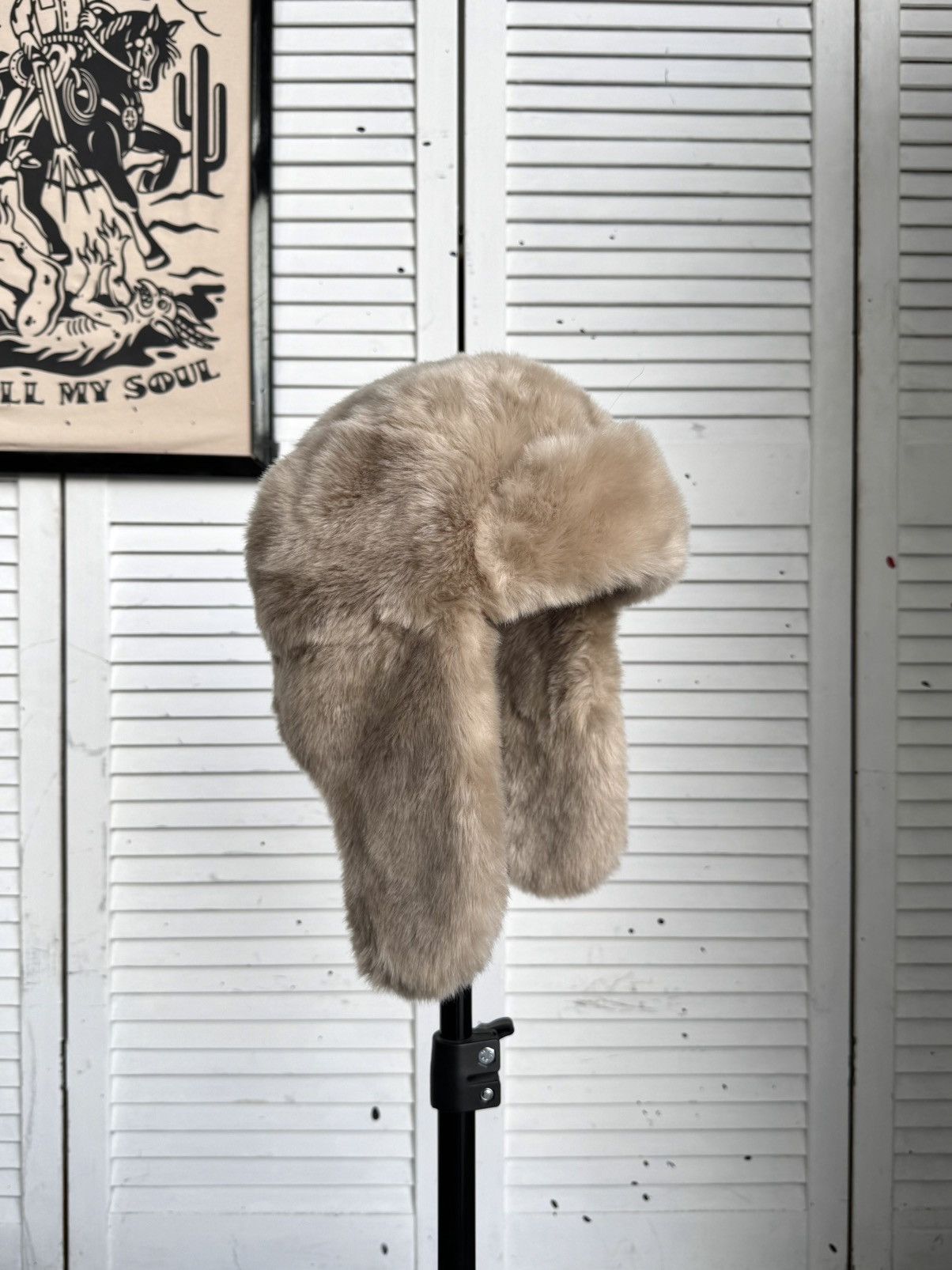 Vintage Vintage Centro Faux Fur Ushanka Trapper Hat Beige Size ONE SIZE - 3 Thumbnail
