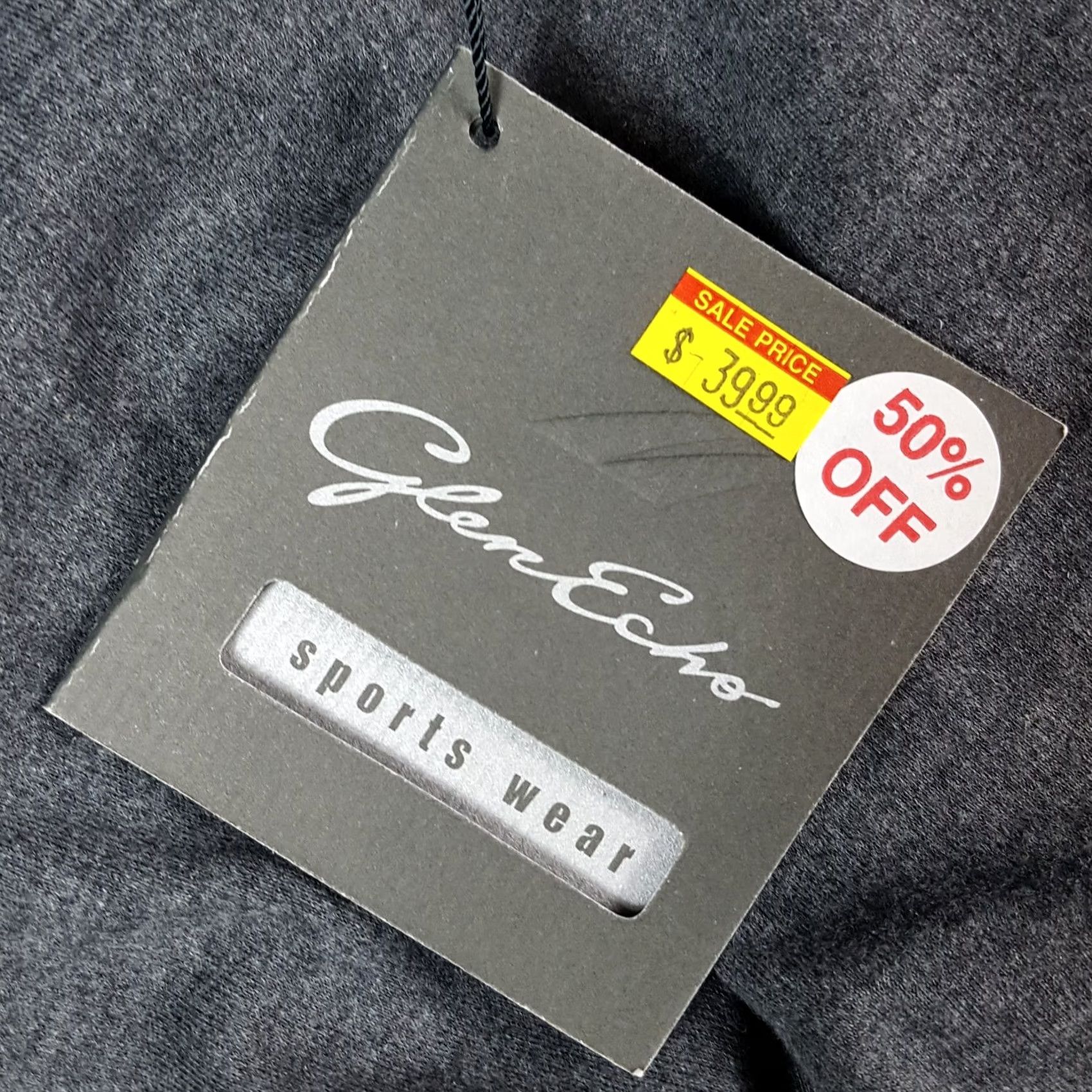 Vintage VINTAGE Glen Echo Gray Knit Mock Neck T-Shirt Men L Long Sleeve Casual Dress Golf Shirt Size 42R - 6 Thumbnail