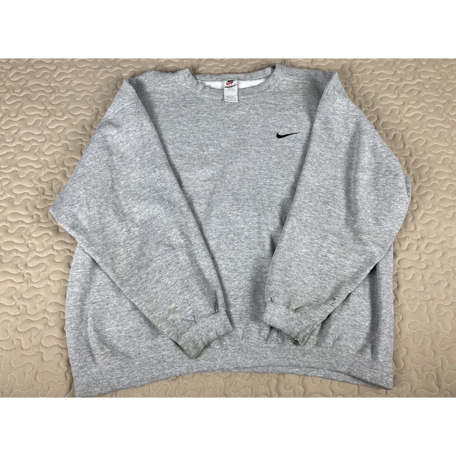 Nike Nike Air Small Swoosh Crewneck Sweatshirt 2XL Tall Heather Gray Travis Scott Mens Size US XXL / EU 58 / 5 - 2 Thumbnail