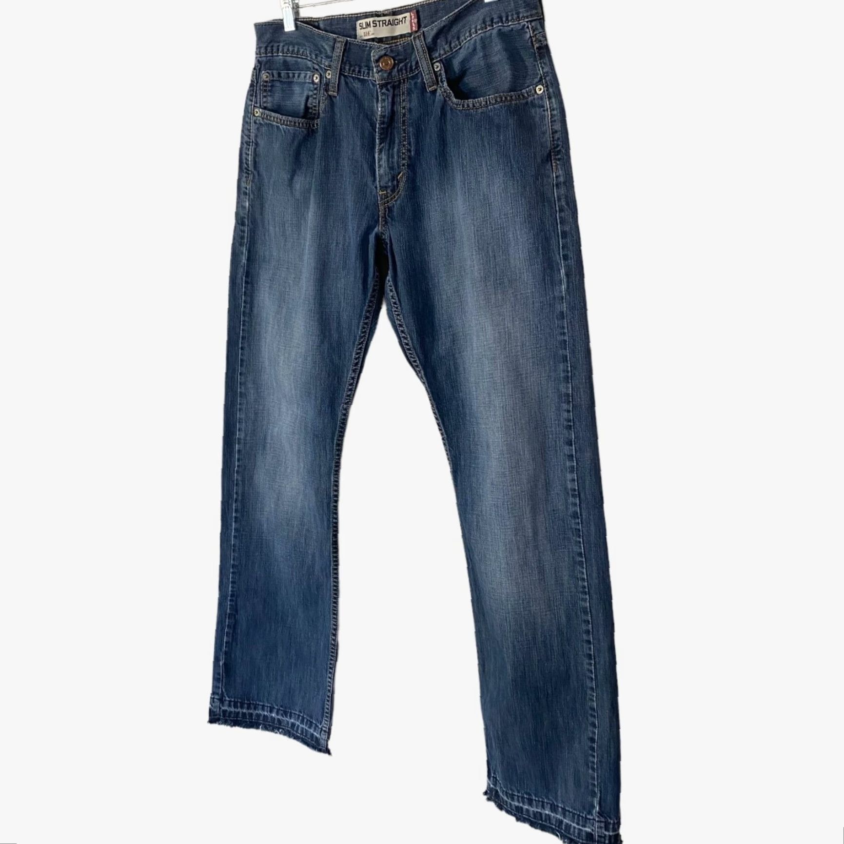 Levi's Levi's 514 Slim Straight Jeans Mens 32X30 Blue Medium Wash Denim Size US 32 / EU 48 - 2 Thumbnail