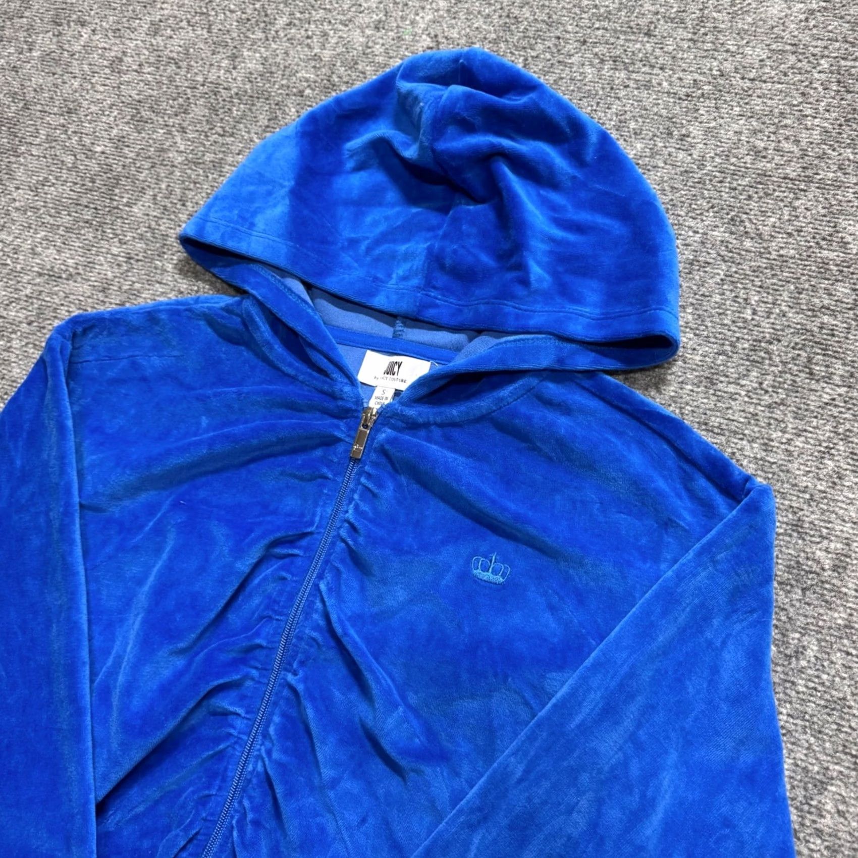 Velvet VINTAGE Juicy Couture Velvet Full-zip Jacket Hoodie Women's S Blue 90s Y2K Mens/Womens Size S / US 4 / IT 40 - 2 Thumbnail