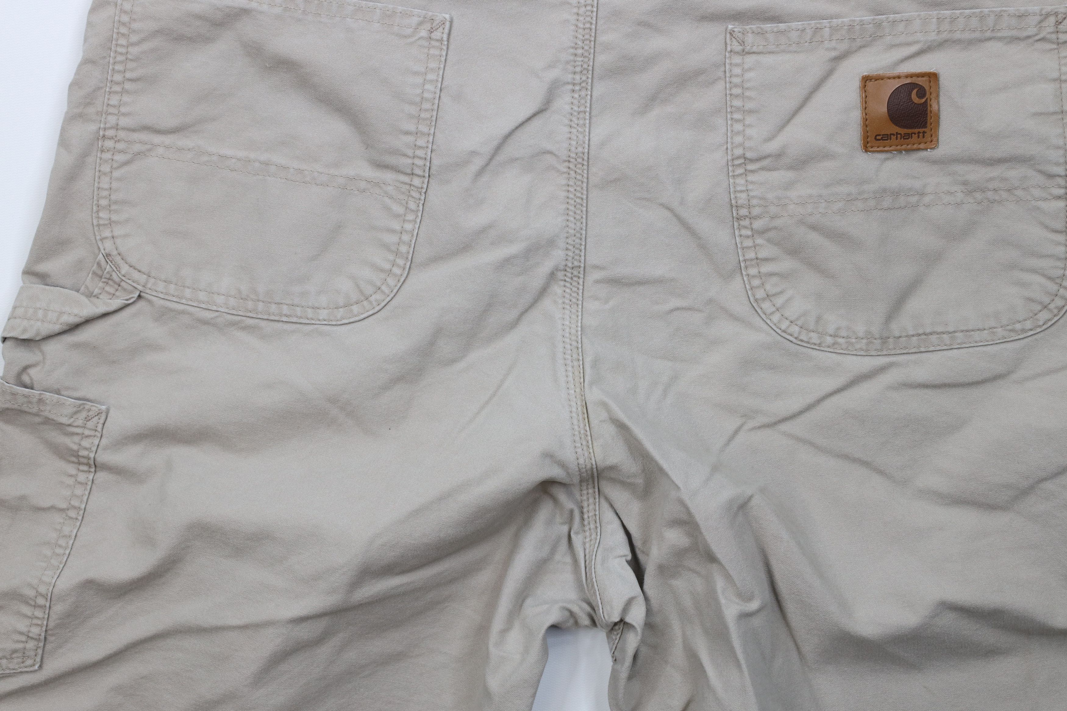 Carhartt Vintage Y2K 2003 Carhartt Spell Dungaree Shorts Beige Cotton Size US 38 / EU 54 - 11 Thumbnail