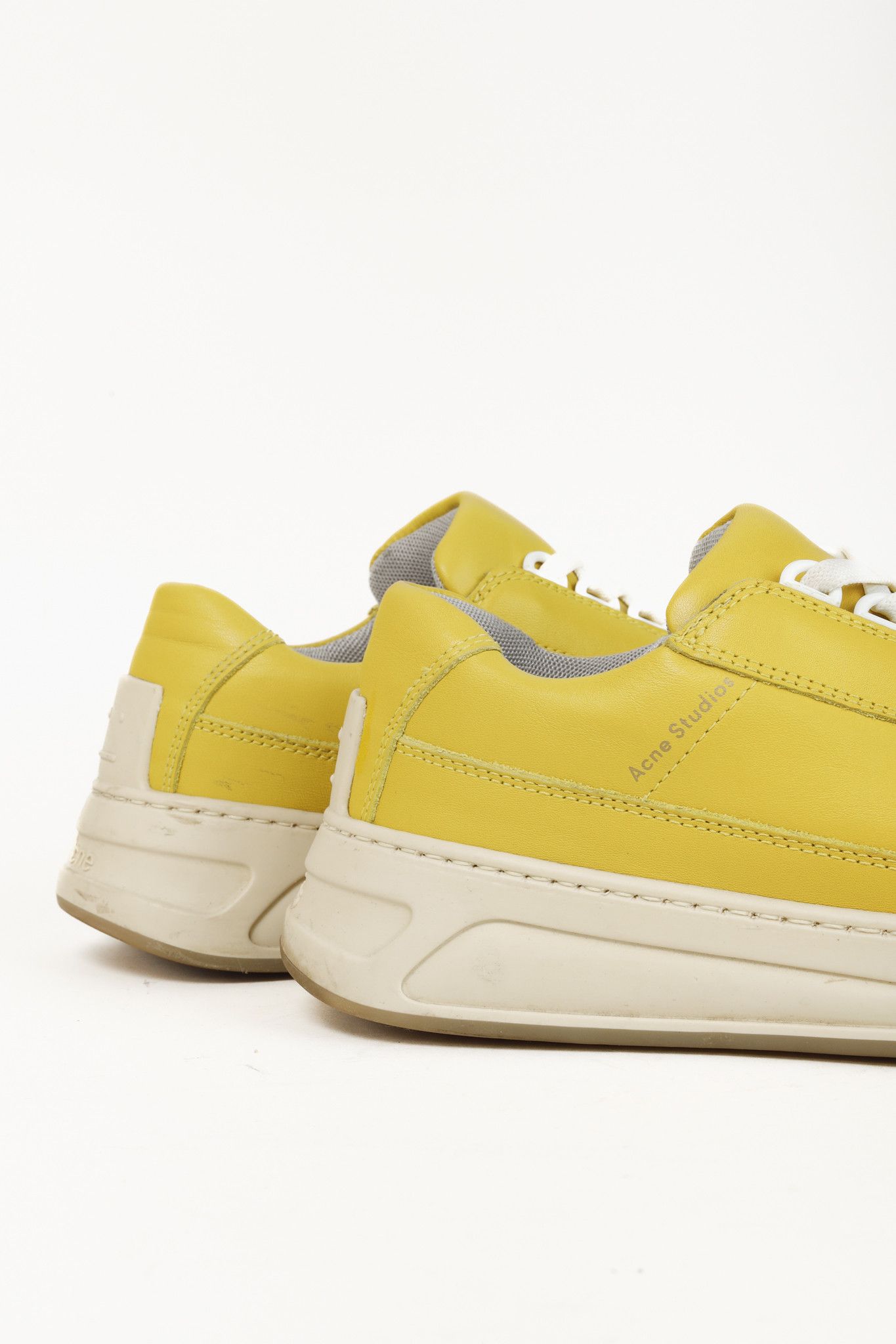 Acne Studios Acne Studios Perey Yellow Leather Low Top Lace Sneaker Size US 7.5 / IT 37.5 - 8 Thumbnail