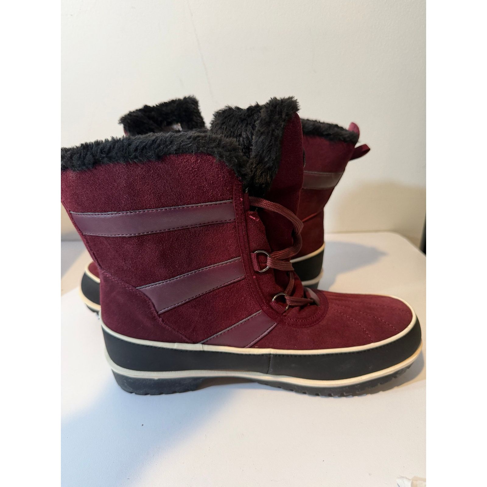 Other Comfortview Winter black & red Plaid Leather Boots Sz 12M Size US 12 / IT 42 - 6 Thumbnail