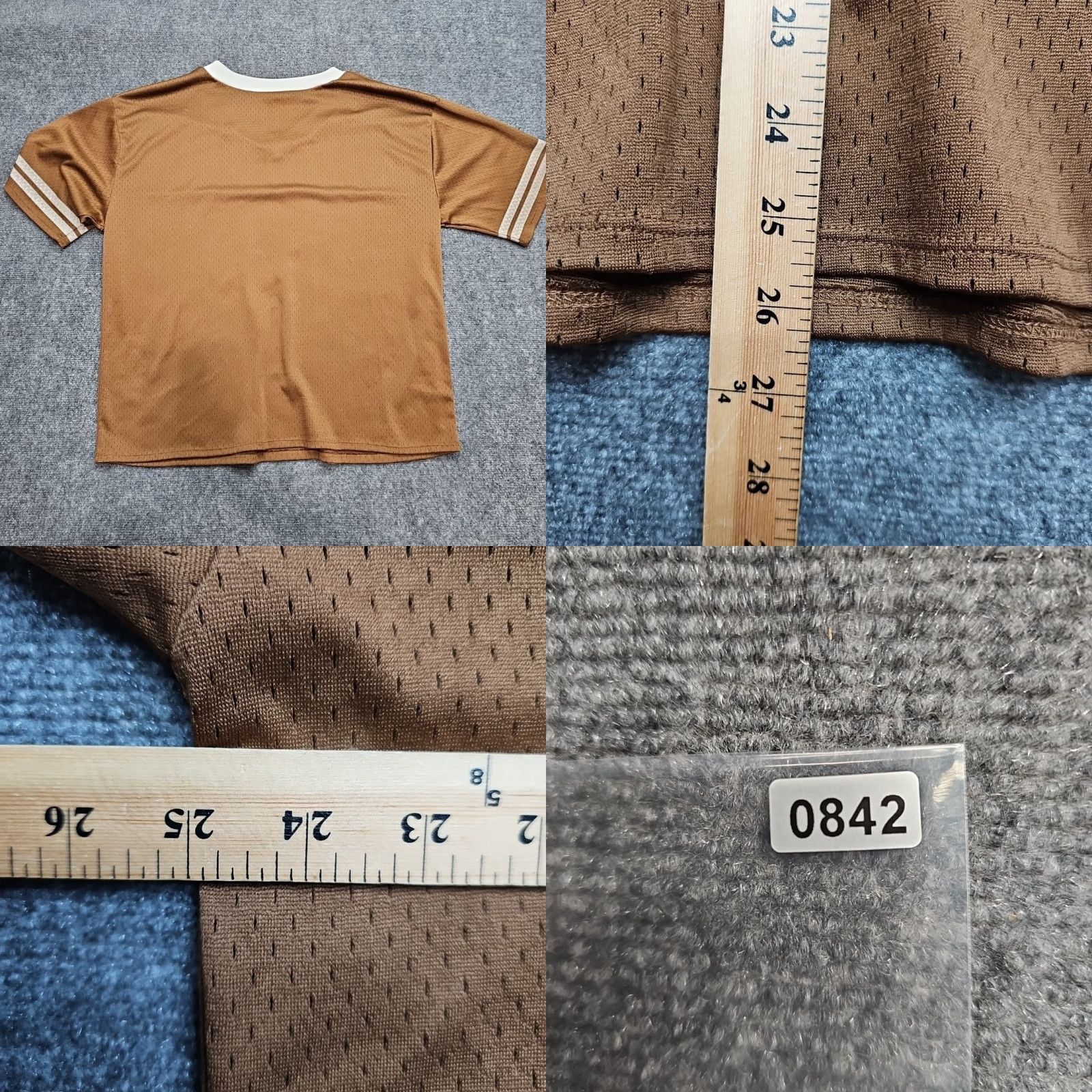 Vintage Hybrid Apparel Peanuts Snoopy Joe Cool #50 Football Jersey T-Shirt Adult 2XL Brown Short Sleeve Mens NFL Cartoon Sports Jerseys Size US XXL / EU 58 / 5 - 8 Thumbnail