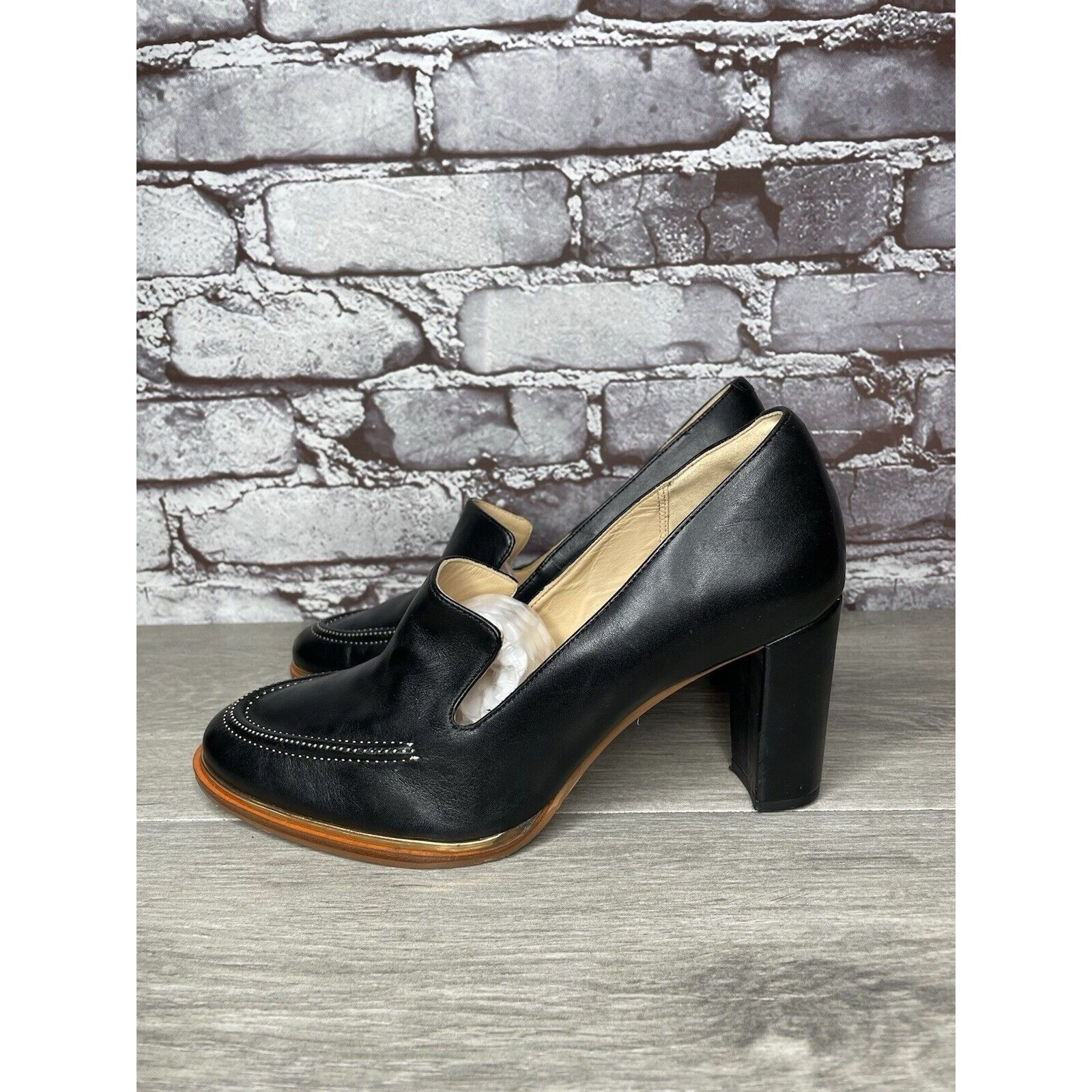 Clarks Clarks Plus Cushion Black Leather Almond High Heeled Shoes W Size US 7.5 / IT 37.5 - 8 Thumbnail