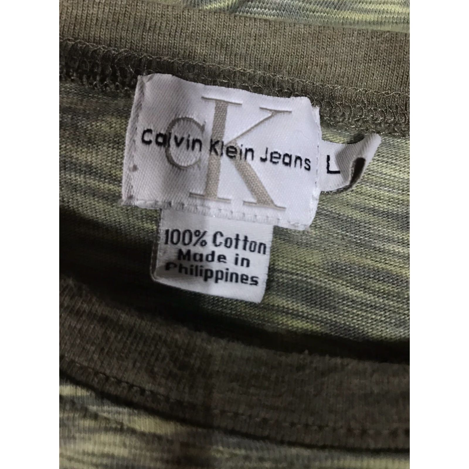 Calvin Klein CALVIN KLEIN Long Sleeve T-Shirt Juniors Size L Green Basic Cotton Womens Size L / US 10 / IT 46 - 3 Thumbnail