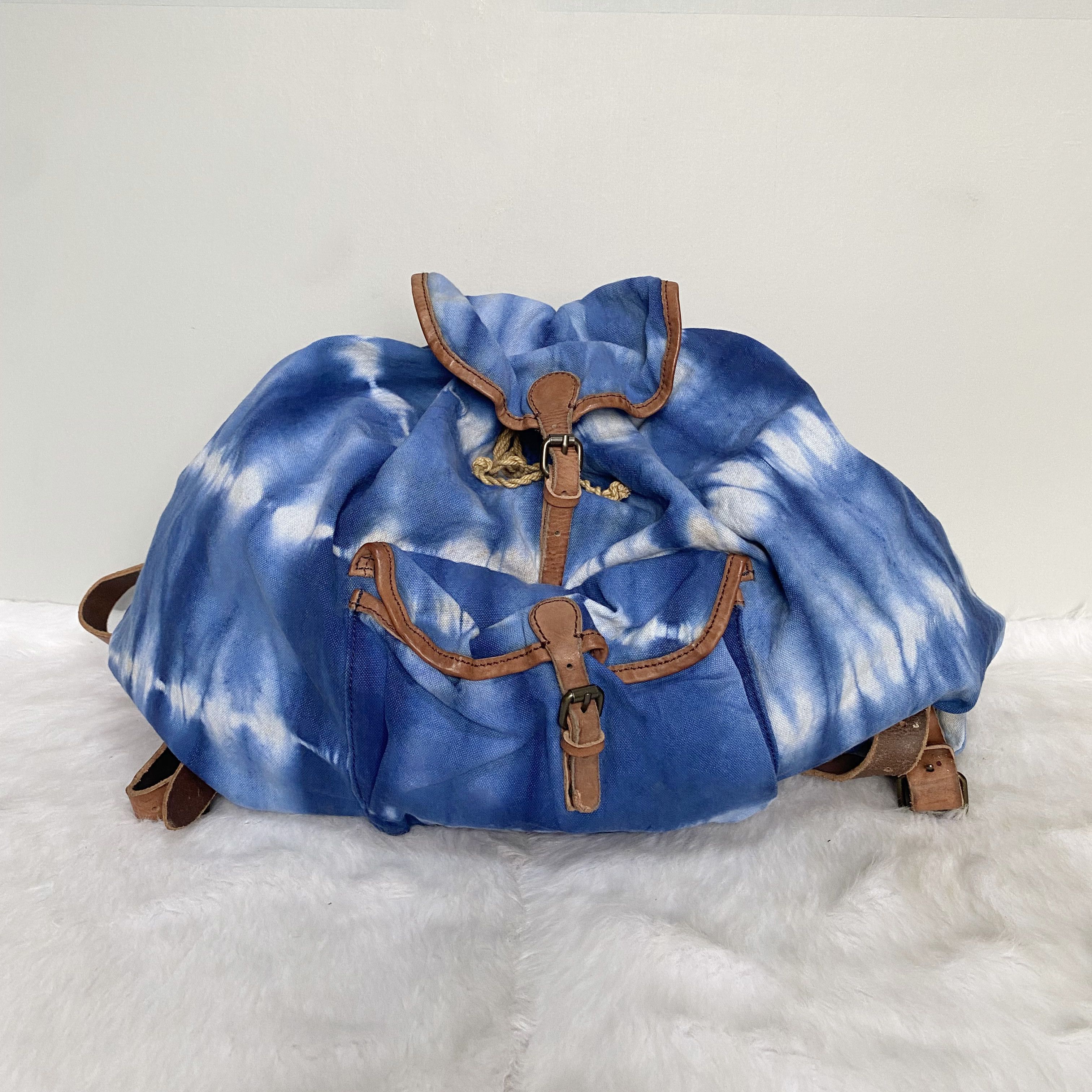 Denim & Supply Ralph Lauren Blue Tie-Dye Canvas Backpack Bag Size ONE SIZE - 2 Thumbnail