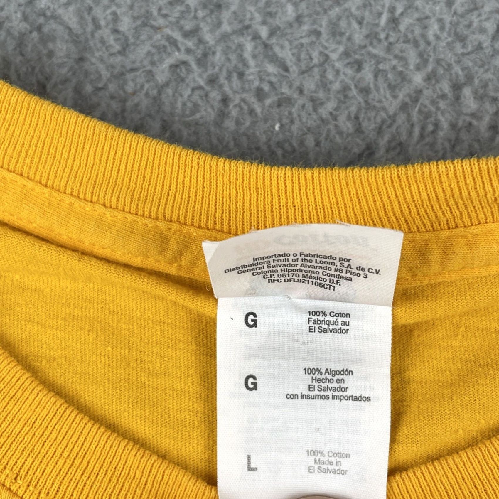 Fruit Of The Loom FOTL Van Gogh Painter Artist Large Yellow T Shirt Vincent Says Let It Gogh Tee Size US L / EU 52-54 / 3 - 6 Thumbnail