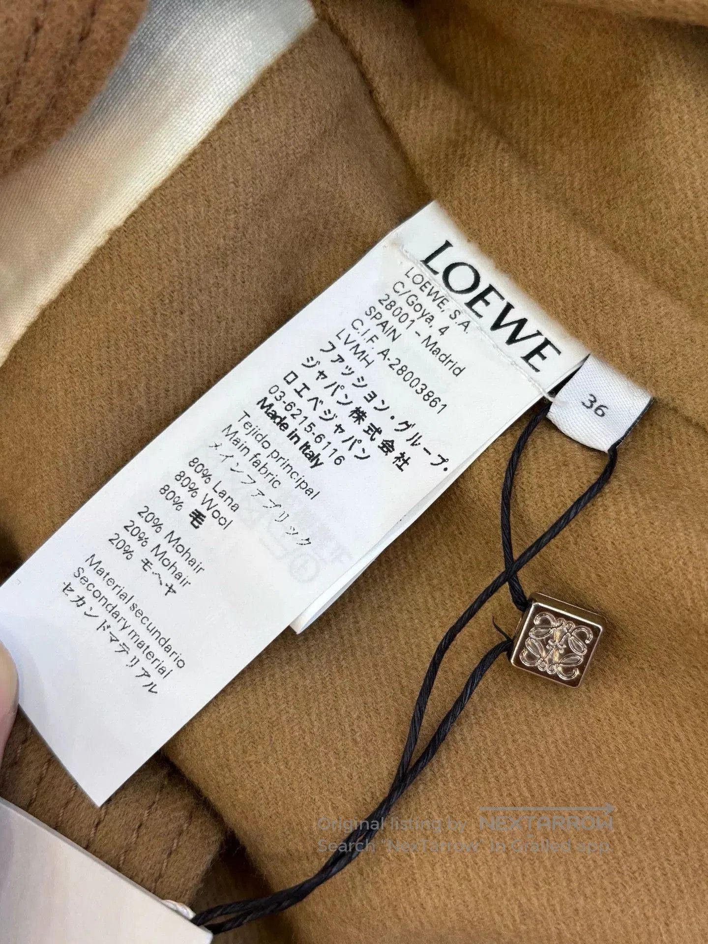 Loewe Loewe Camel Floral Wool Coat. Size US XS / EU 42 / 0 - 6 Thumbnail