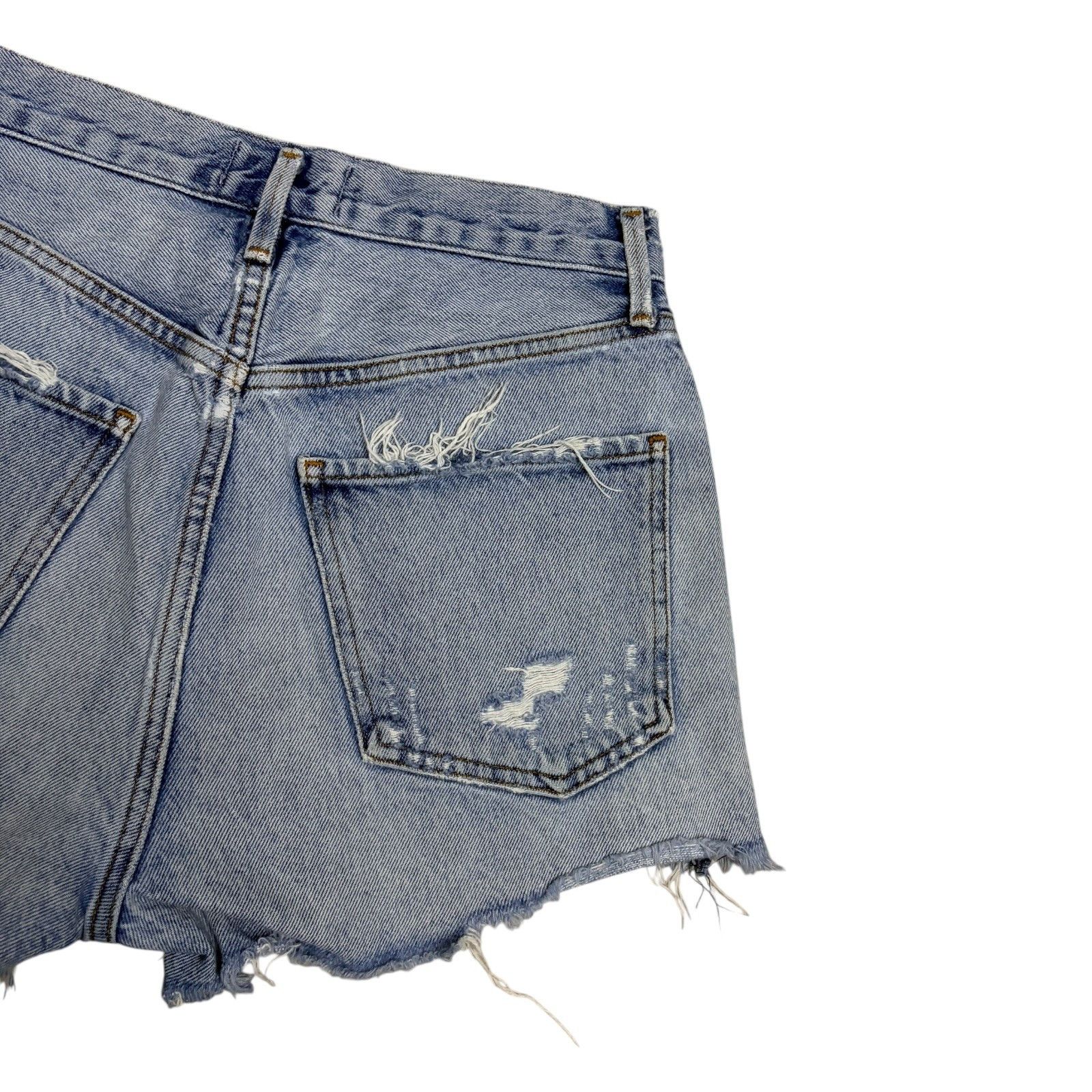 Agolde AGOLDE Raw Hem Cut Off Summer Denim Jean Shorts Womens 4 Size 26" / US 2 / IT 38 - 4 Thumbnail
