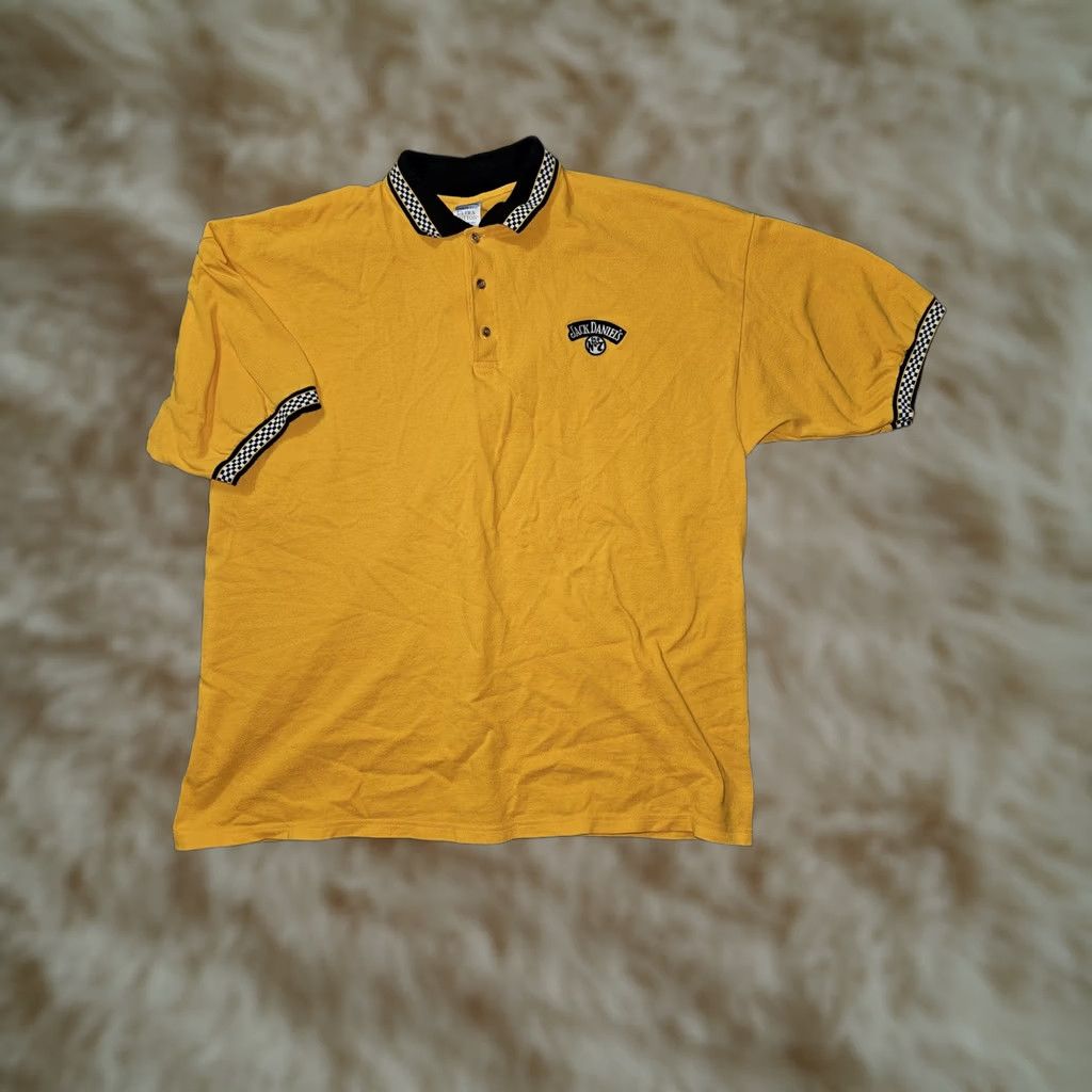 Gildan VINTAGE? No. Jack Daniels Shirt Mens 2XL Yellow Black Polo Checkered Collar Promo Racing Shirt Mens 2XL Yellow Black Polo Checkered Collar Racing Logo Size US XXL / EU 58 / 5 - 1 Thumbnail