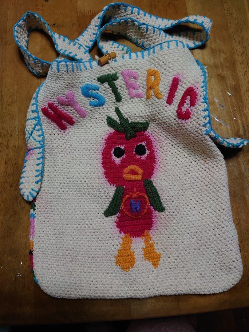 HYSTERIC GLAMOUR Hismini Tomato Bird Knit Shoulder Bag
