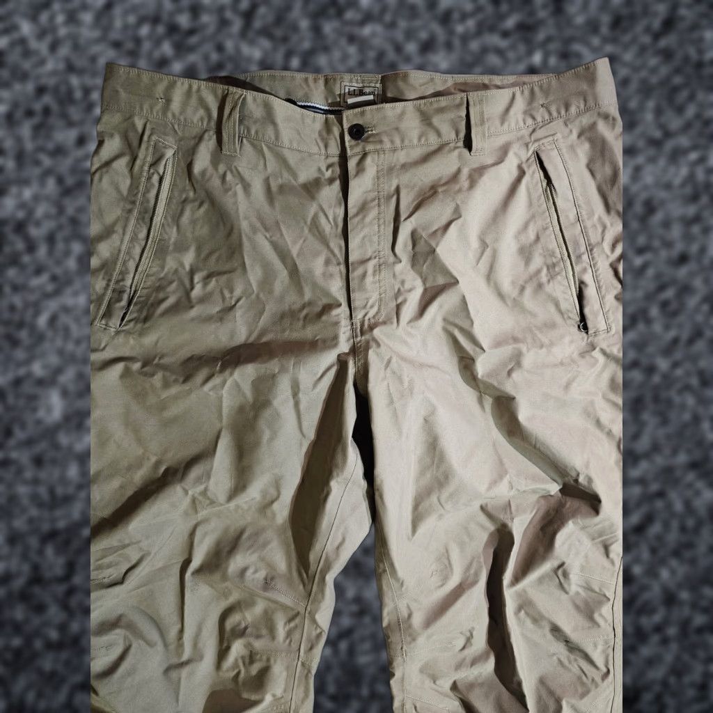 Vintage LL Bean Classic Polyester Hiking Pants Rain Resistant Mens 42x29 Reinforced Beige 5-Pocket Design Moisture Wicking Quick Dry Stretch Size US 42 / EU 58 - 1 Thumbnail