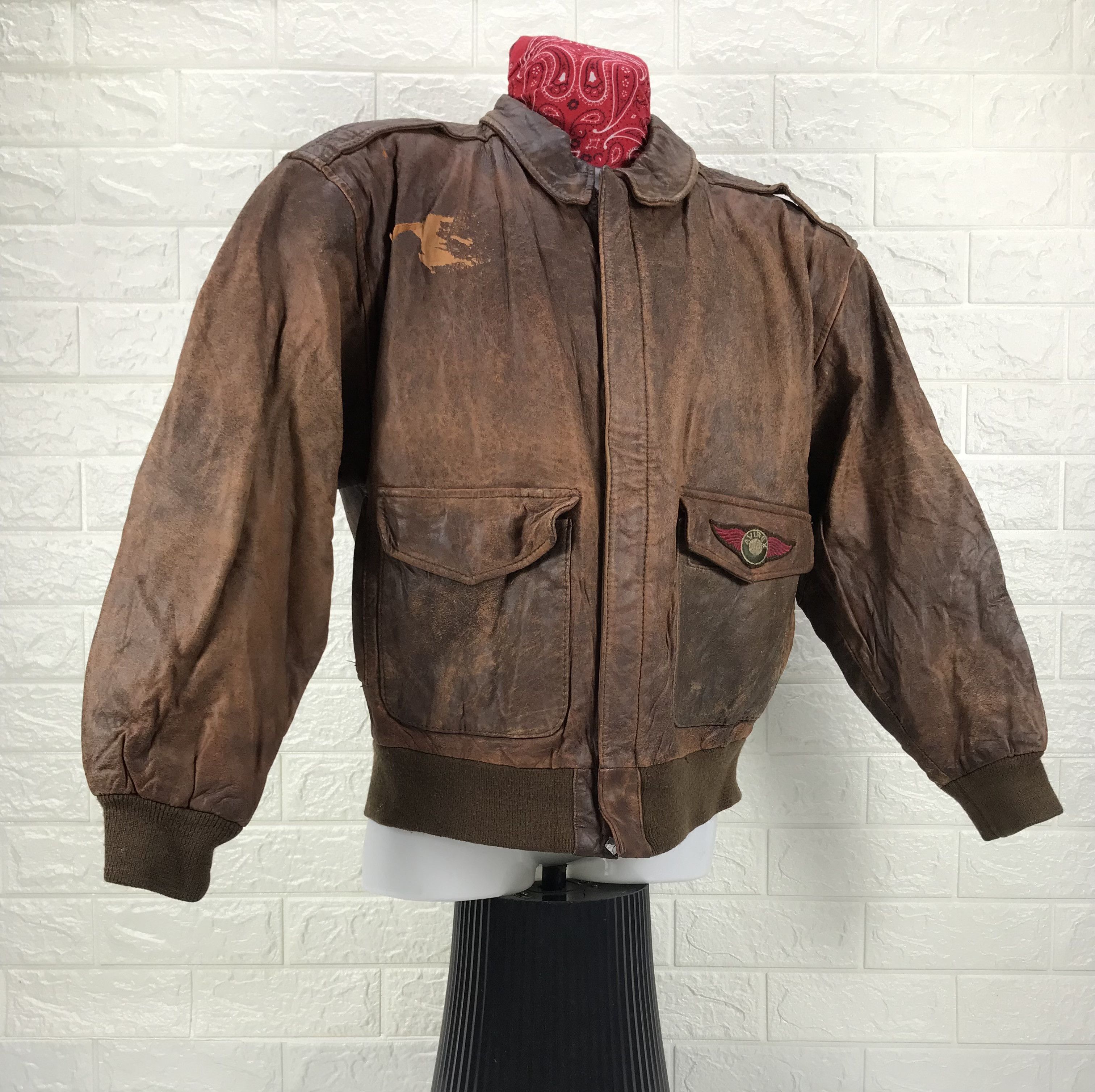 Avirex Vintage Avirex US Army Air Force Old Leather Flight Jacket Size US L / EU 52-54 / 3 - 2 Thumbnail