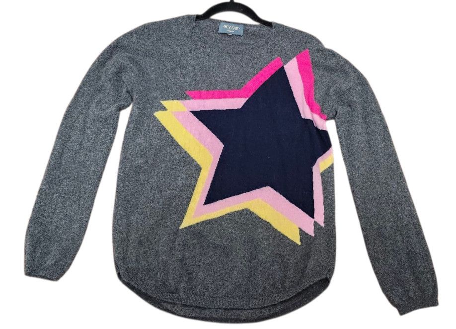 Other WYSE London Gray Cashmere sweater With Stars, Size 1 Size L / US 10 / IT 46 - 2 Thumbnail
