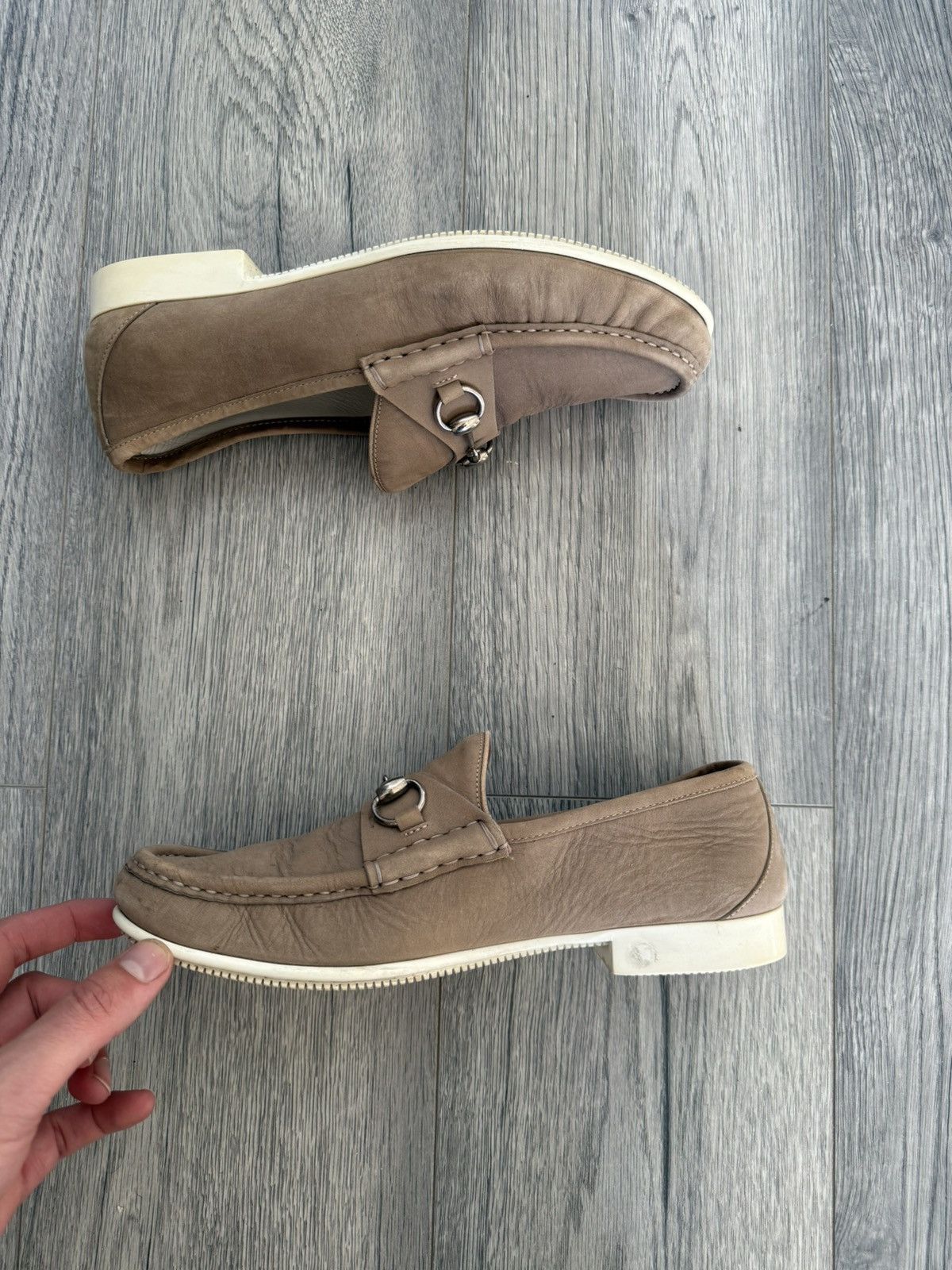 Gucci Gucci Horsebit Loafers in Beige Leather – Size 9.5 Size US 9.5 / EU 42-43 - 1 Thumbnail