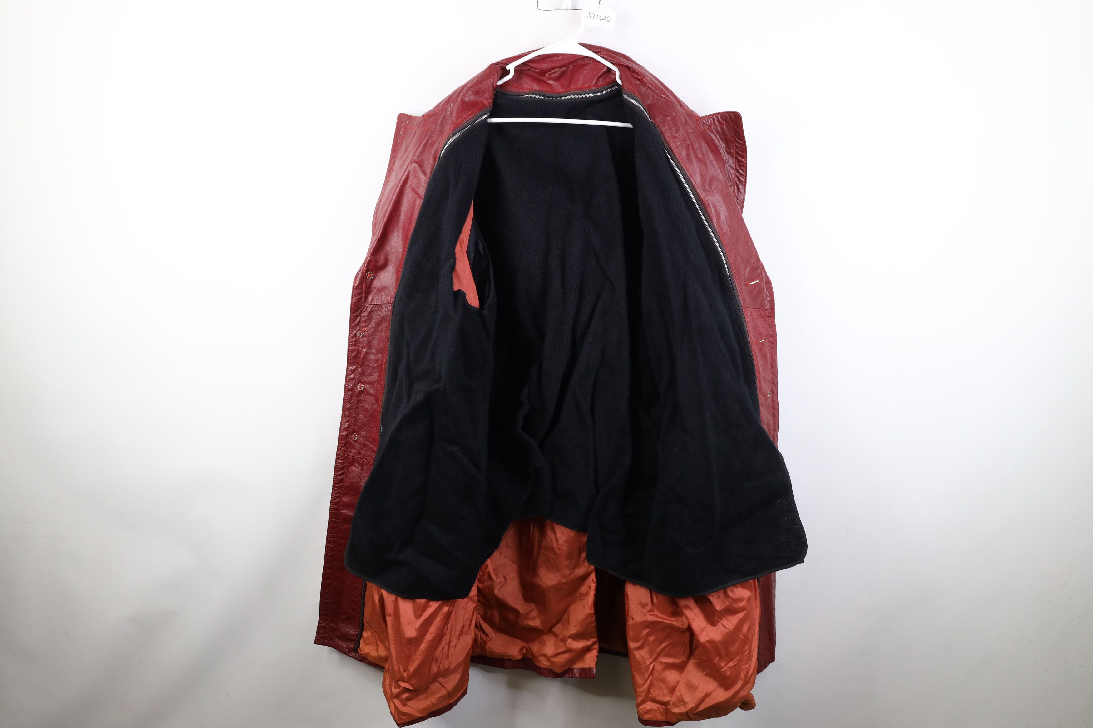Vintage Vintage 70s Streetwear Lined Leather Trench Coat Jacket Size US XXL / EU 58 / 5 - 9 Thumbnail