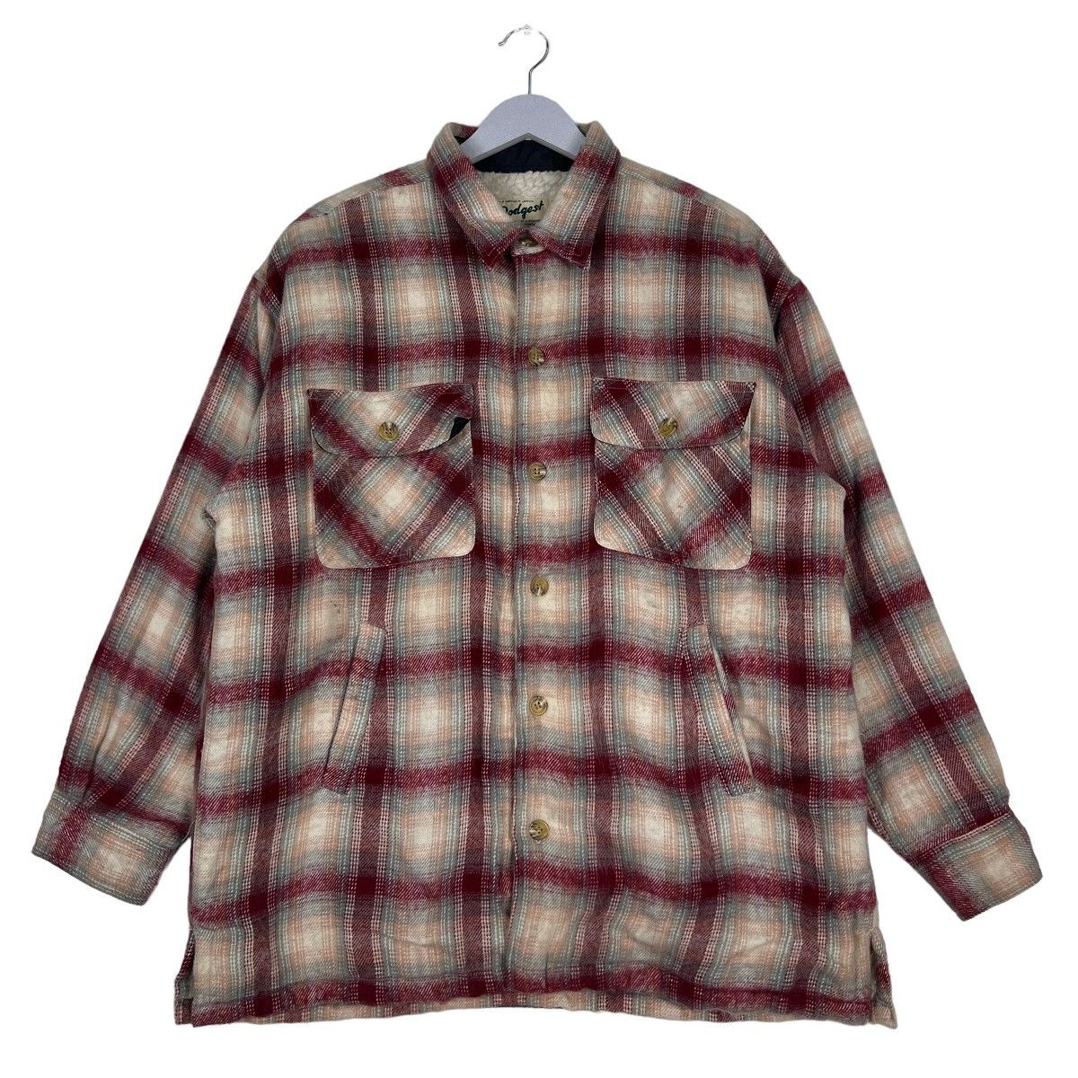 Japanese Brand 🔥 VINTAGE DODGEST PLAID CHECK FLANNEL SHEARLING CPO JACKET Size US L / EU 52-54 / 3 - 1 Thumbnail