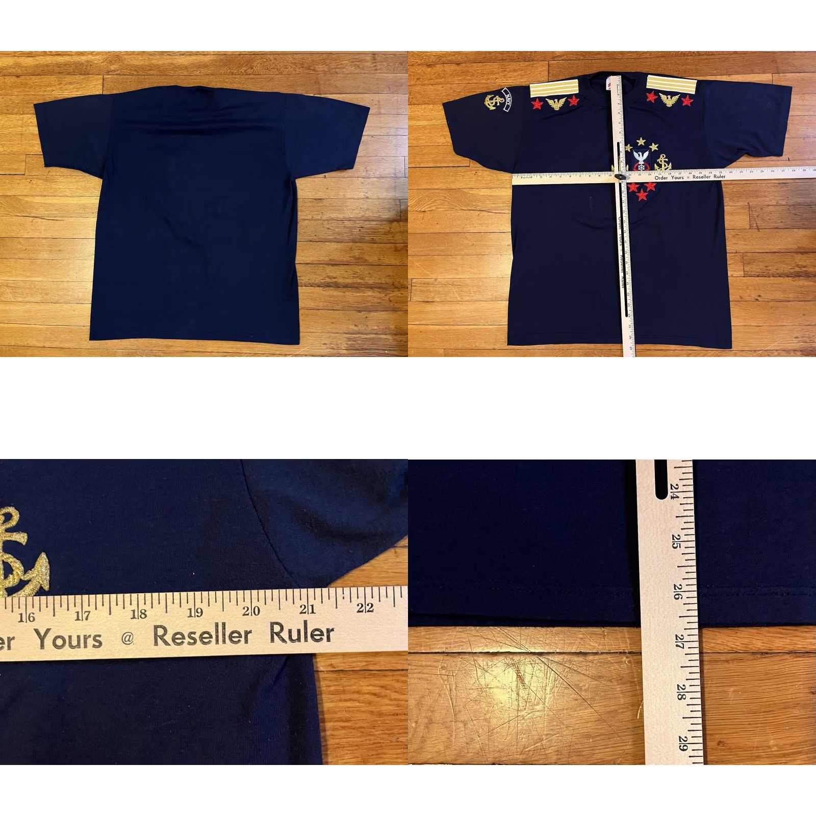 Jerzees VINTAGE Jerzees T-Shirt Navy Appliqué Blue Classic Short Sleeve XL Women’s Crew Neck Shirt Size XL / US 12-14 / IT 48-50 - 8 Thumbnail