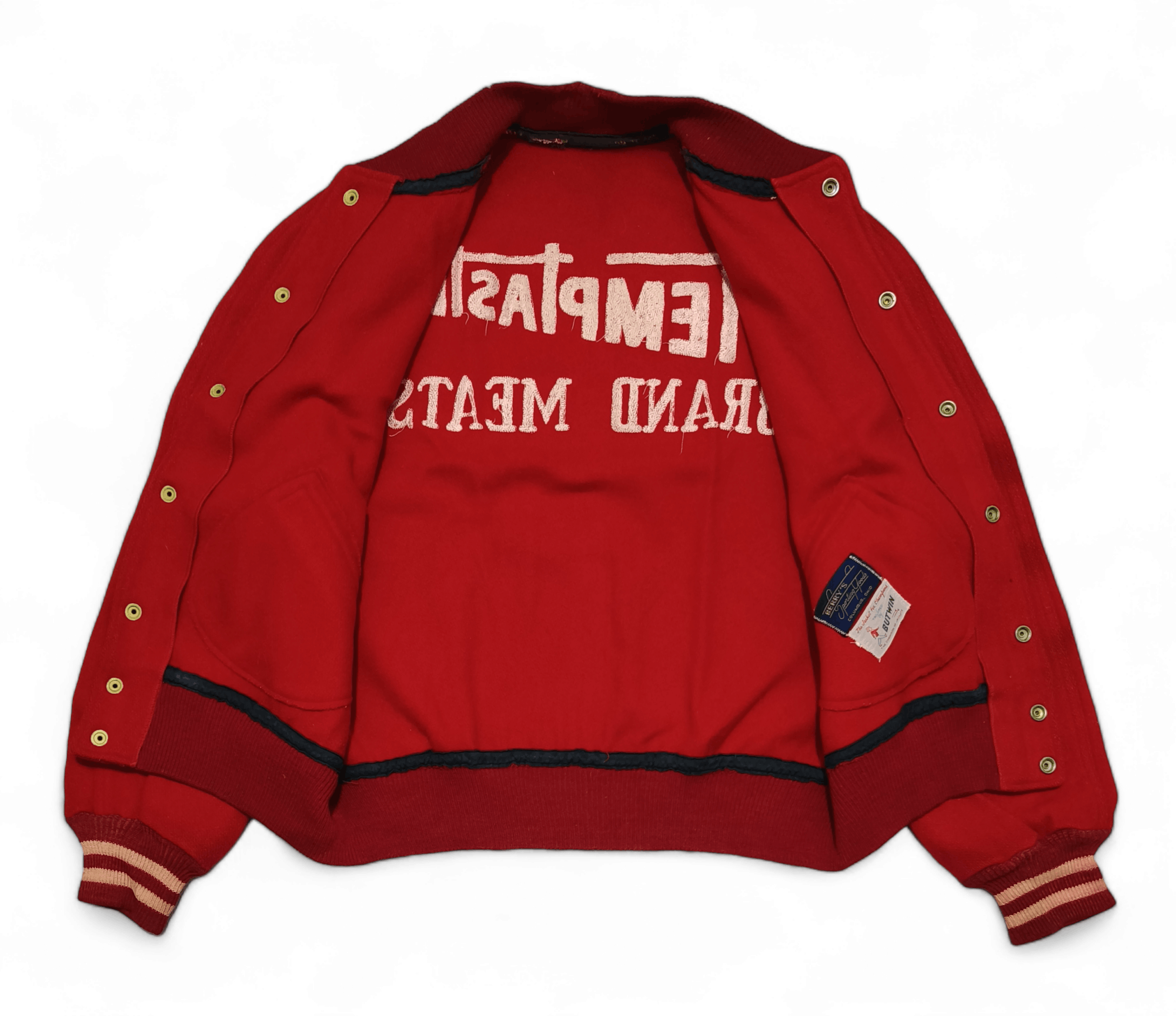 Vintage Vintage 40s Butwin Temptaste Brand Meats Letterman Jacket Size US M / EU 48-50 / 2 - 3 Thumbnail