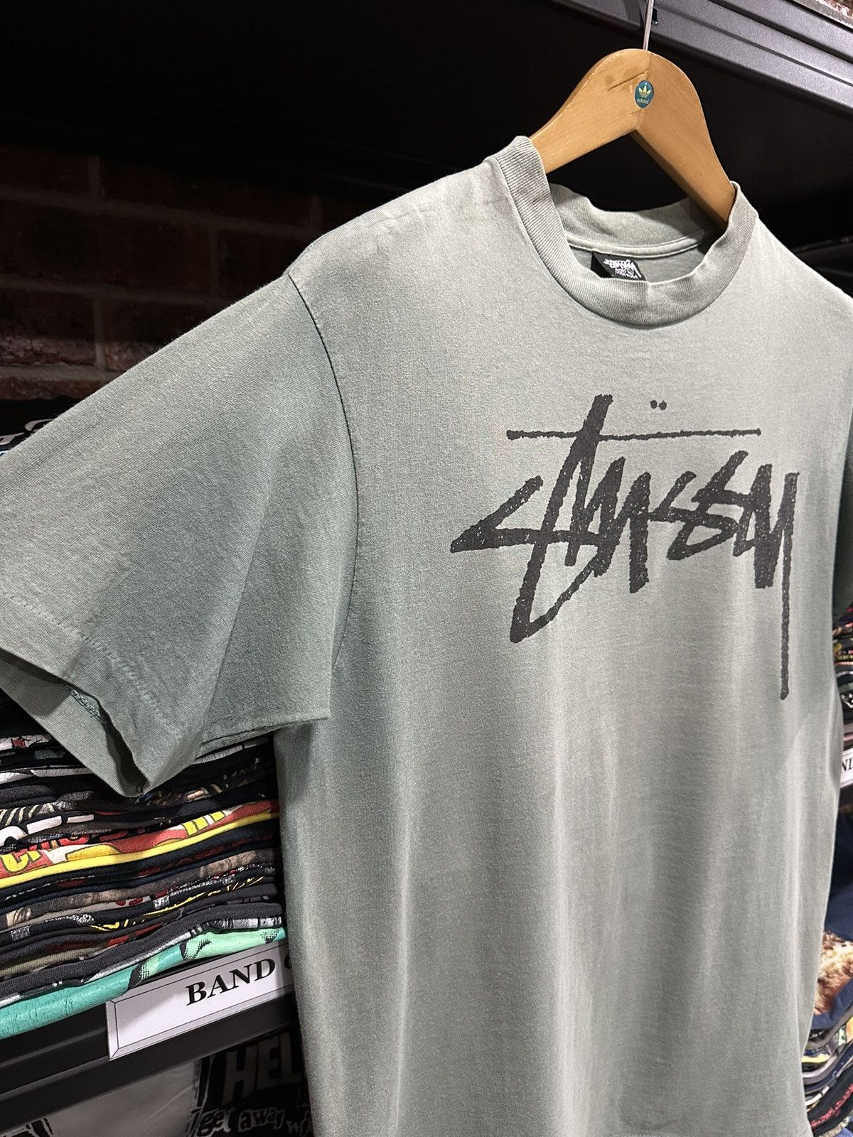 Stussy Vintage 80s Stussy Old Skool Crew Sun Faded Tee Size US L / EU 52-54 / 3 - 8 Thumbnail