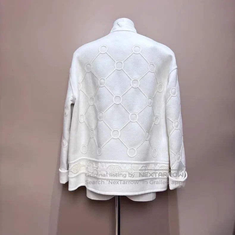 Hermes Hermes Milkshake White Cashmere Leather Jacket Size XXS / US 00 / IT 34 - 2 Thumbnail