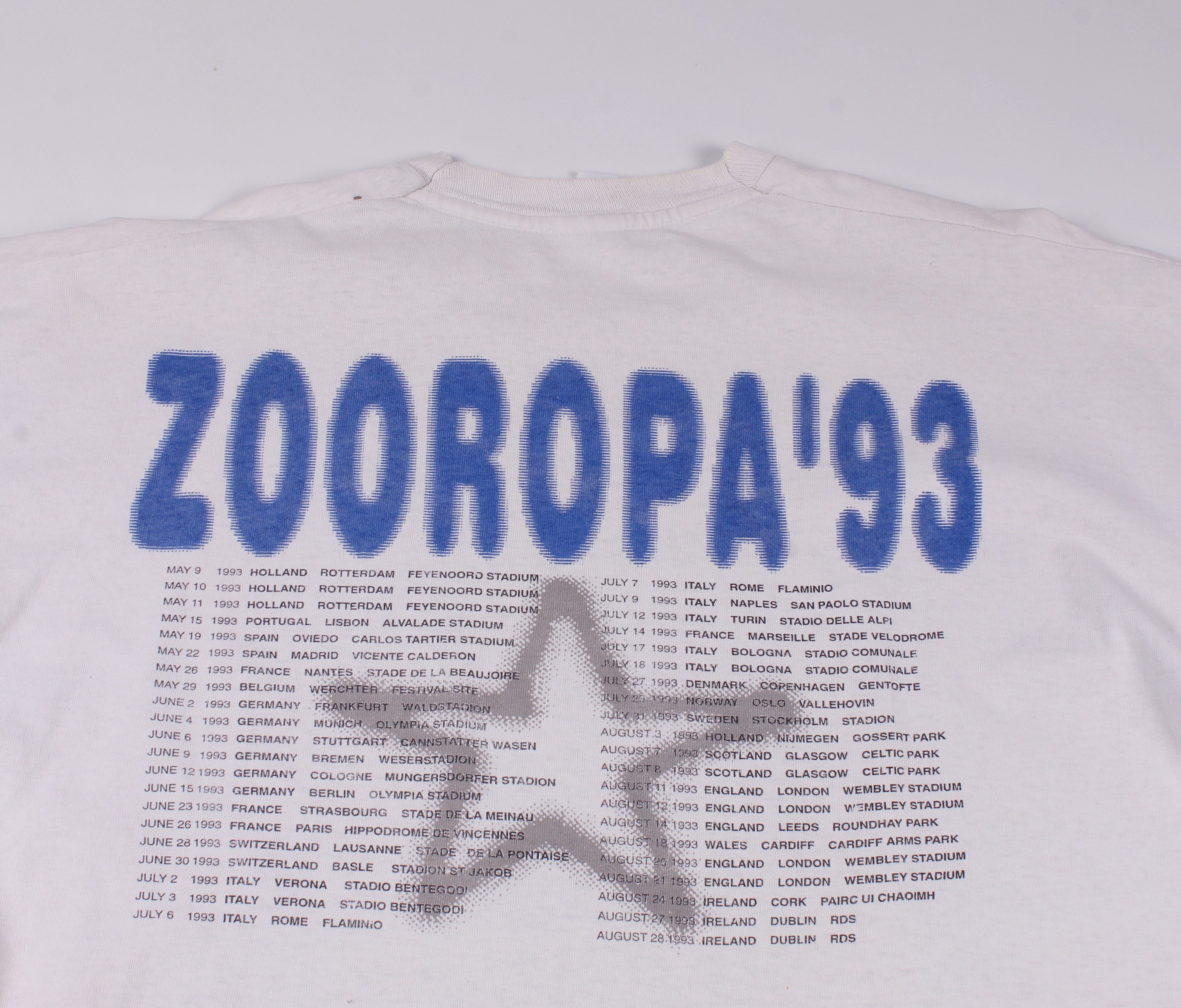 Band Tees × Vintage Vintage U2 1993 Zooropa Tour T-shirt Size US XL / EU 56 / 4 - 9 Thumbnail