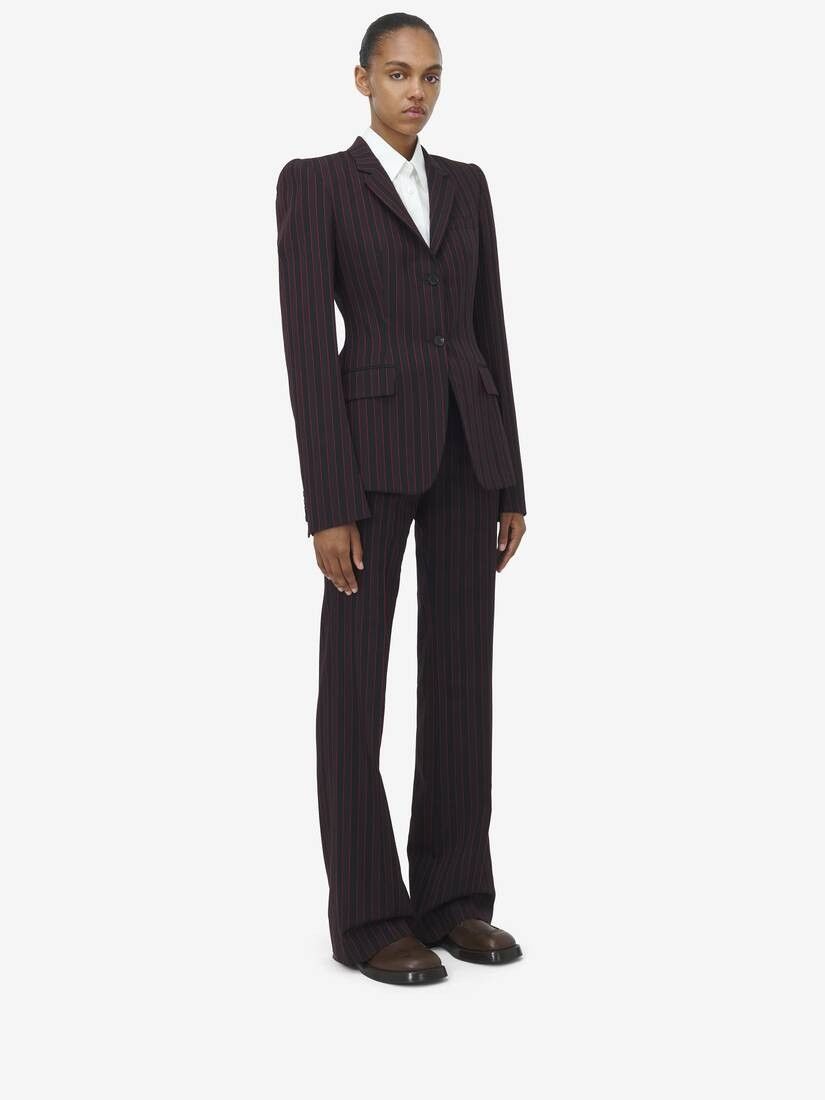 Alexander McQueen o1srvl11e0226 Pinstripe Single-Breasted Jacket In Multicolor Size L / US 10 / IT 46 - 4 Thumbnail