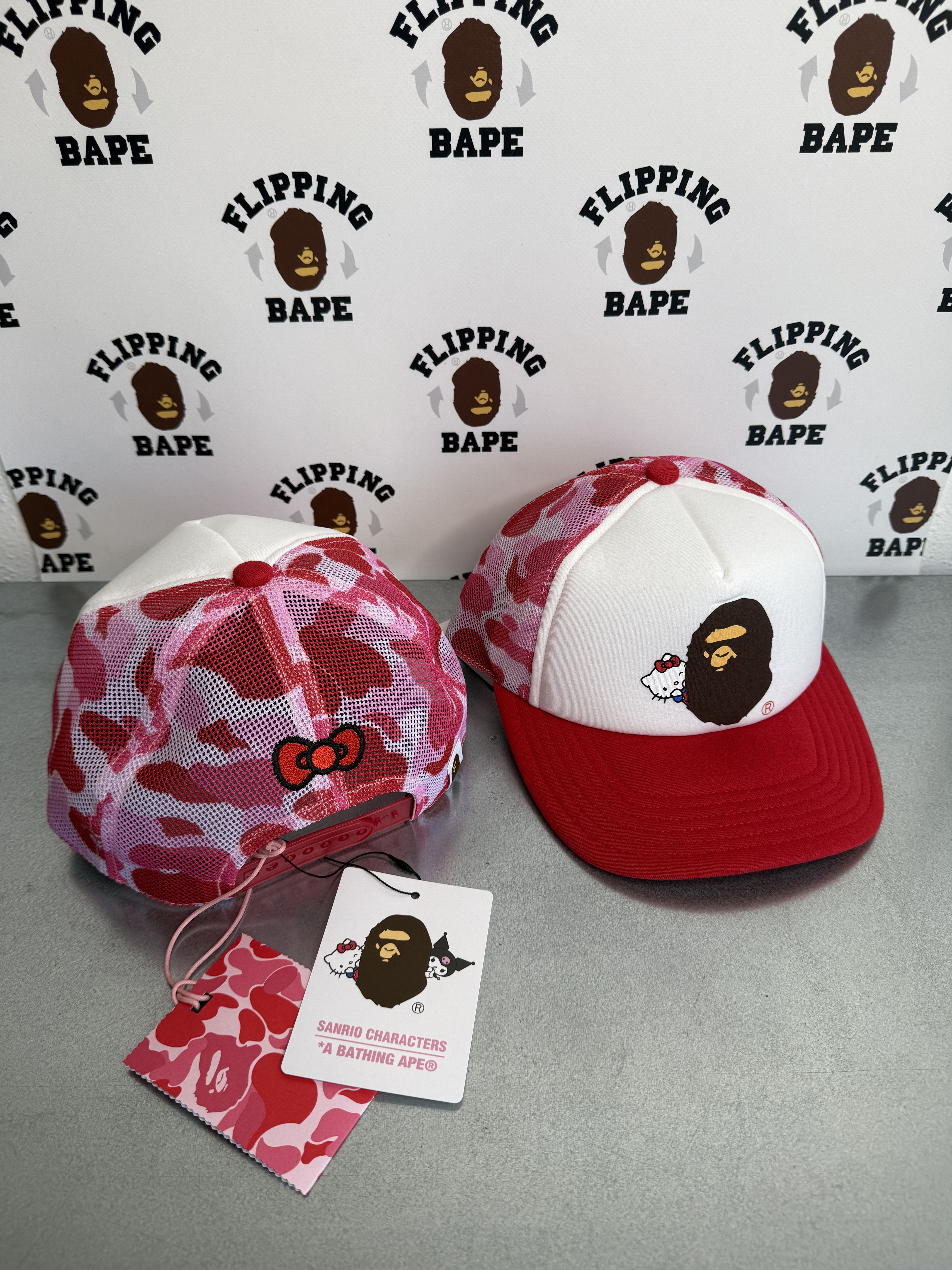 Bape BAPE X HELLO KITTY ABC CAMO MESH CAP | Grailed