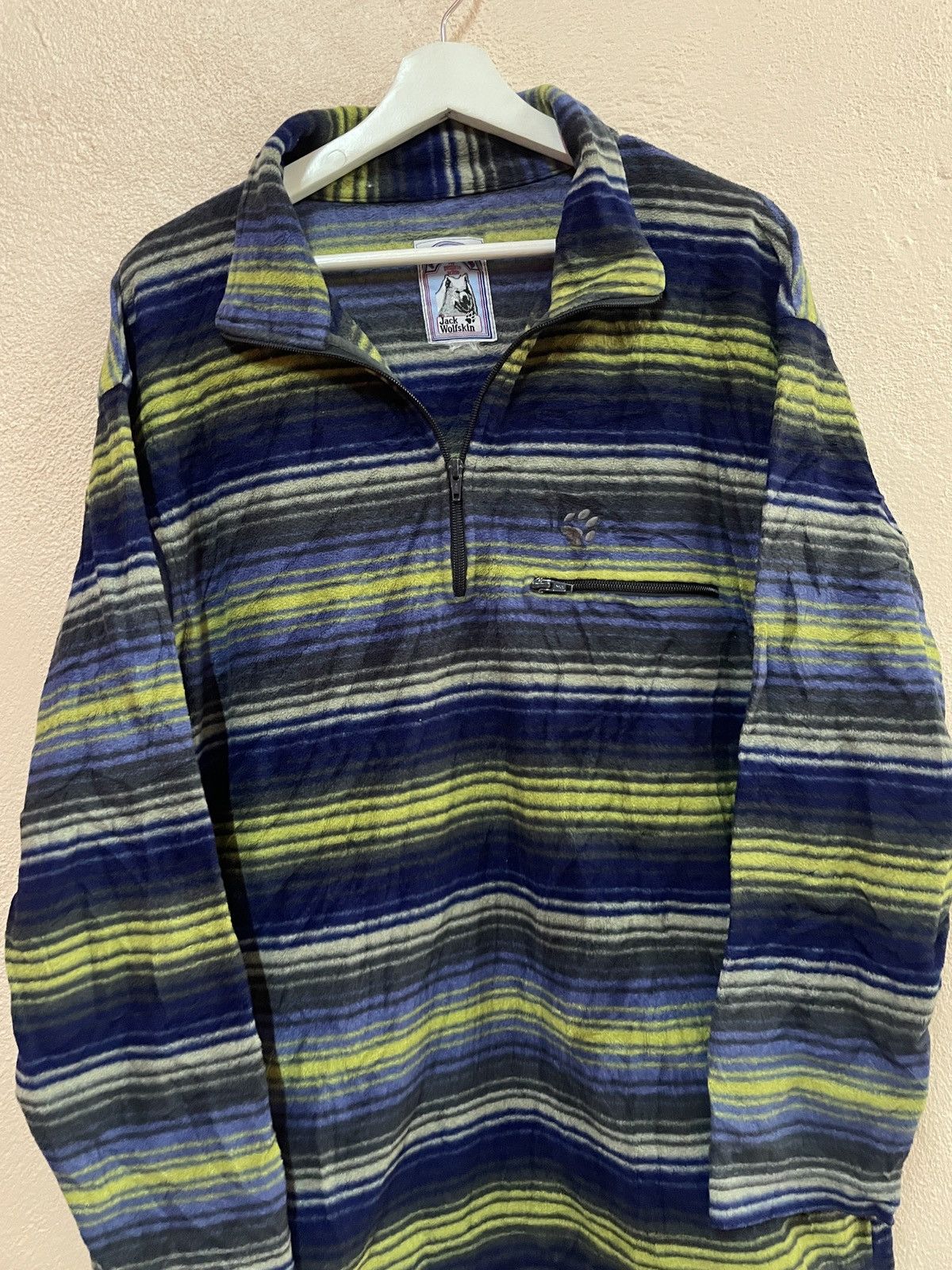 Jack Wolfskin Jack Wolfskins Pullover Sweater Polartec outdoor gear Stripe Size US L / EU 52-54 / 3 - 4 Thumbnail